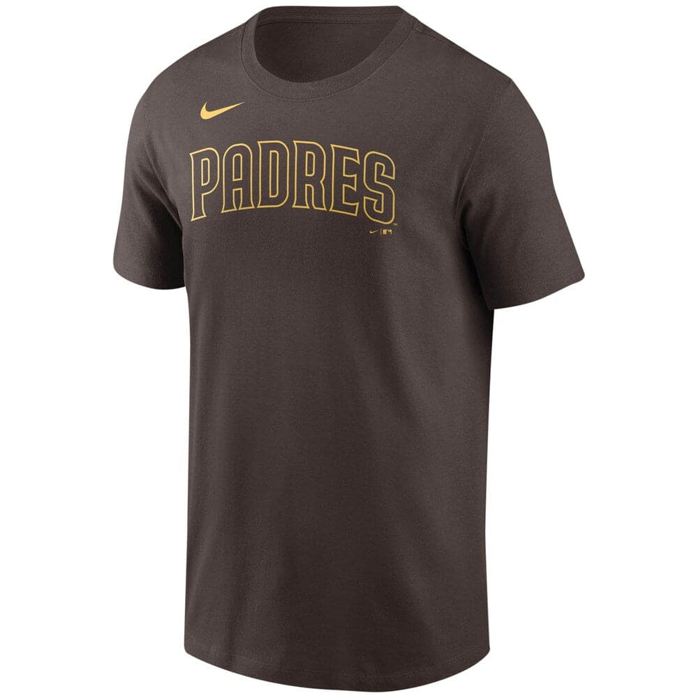Nike T-Shirts San Diego Padres Nike MLB Team Wordmark T-Shirt - Brown