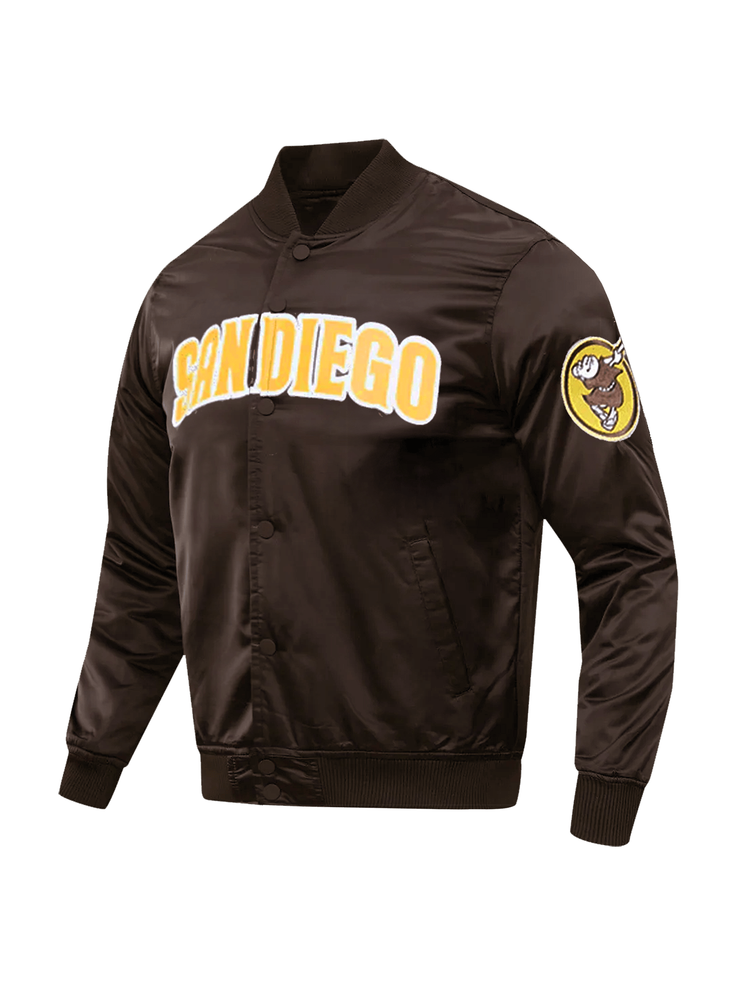 Pro Standard Jackets San Diego Padres Pro Standard MLB Team Classic Satin Button Jacket - Brown