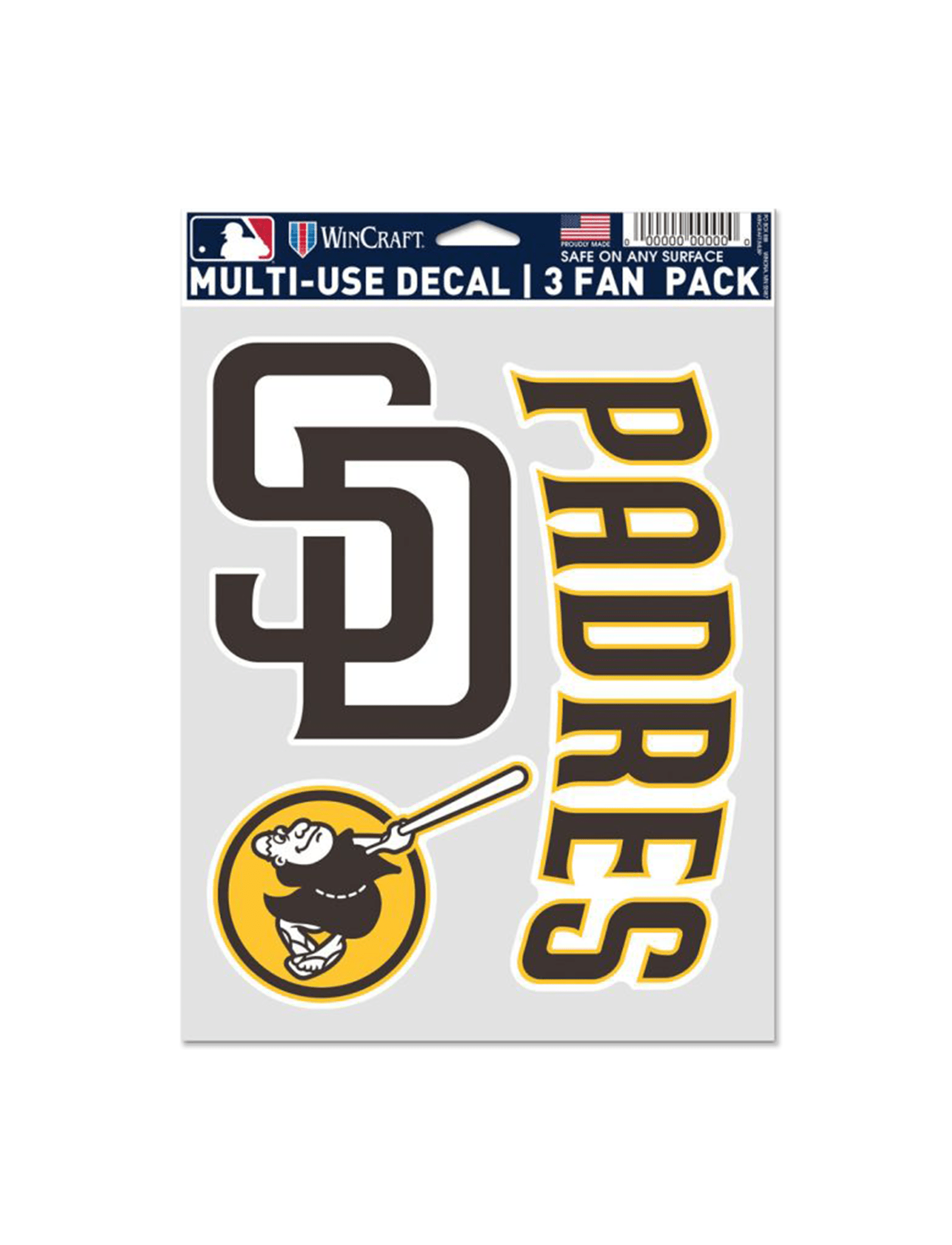 Wincraft Accessories San Diego Padres Wincraft MLB Team 3 Piece 5” x 7” Decal Set