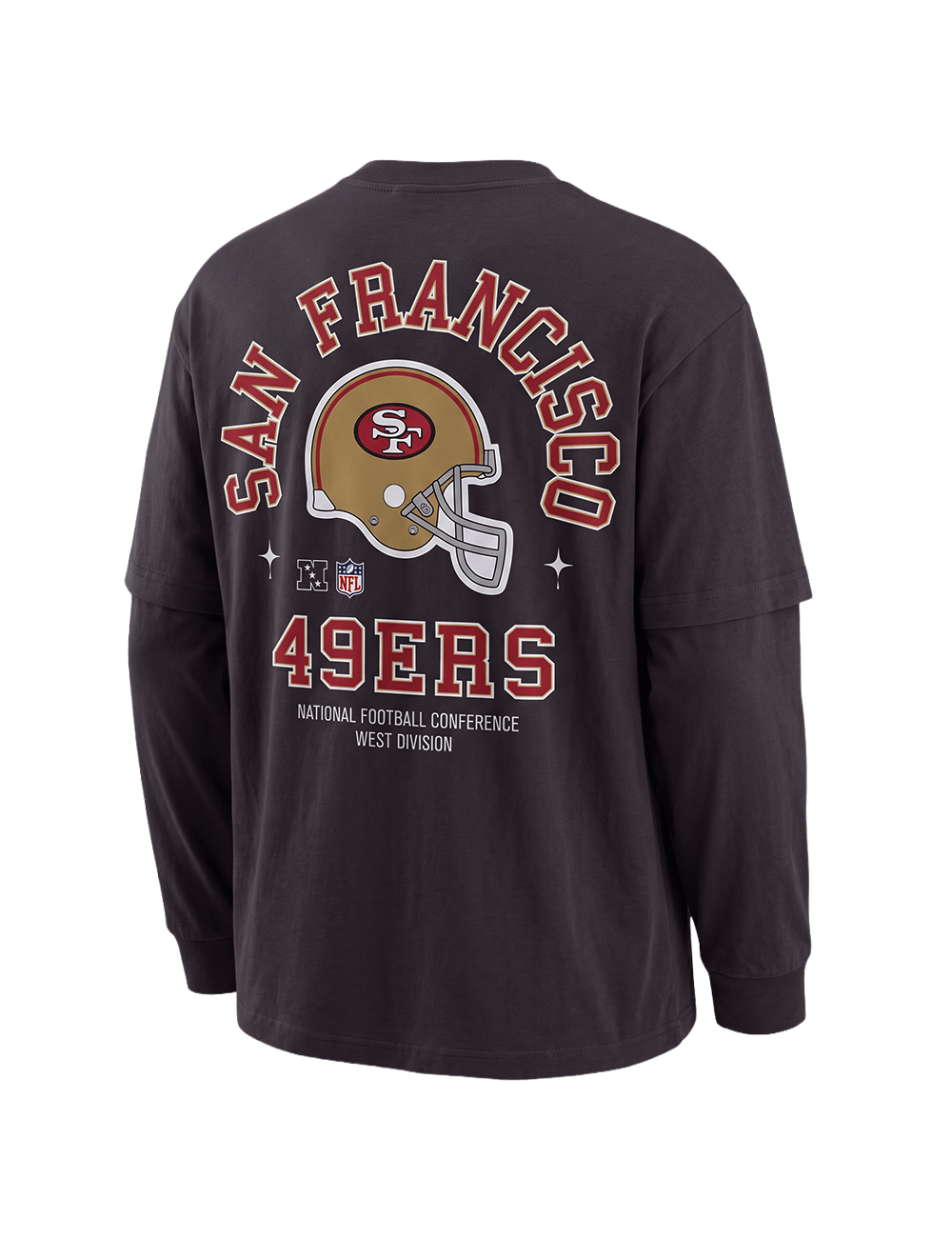 Mitchell And Ness T-Shirts San Francisco 49ers Mitchell & Ness NFL 50th Ann Vintage Long Sleeve + T-Shirt - Washed Black