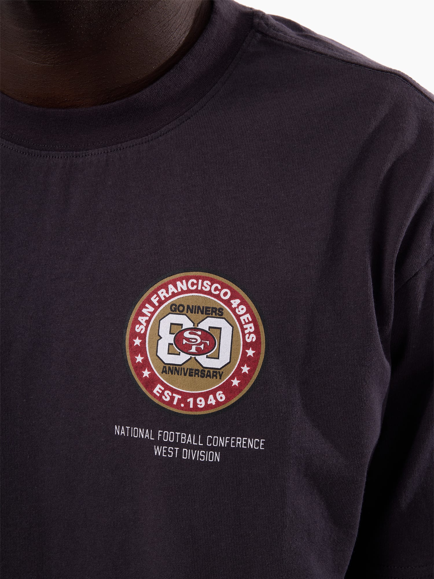 Mitchell And Ness T-Shirts San Francisco 49ers Mitchell & Ness NFL 50th Ann Vintage Long Sleeve + T-Shirt - Washed Black