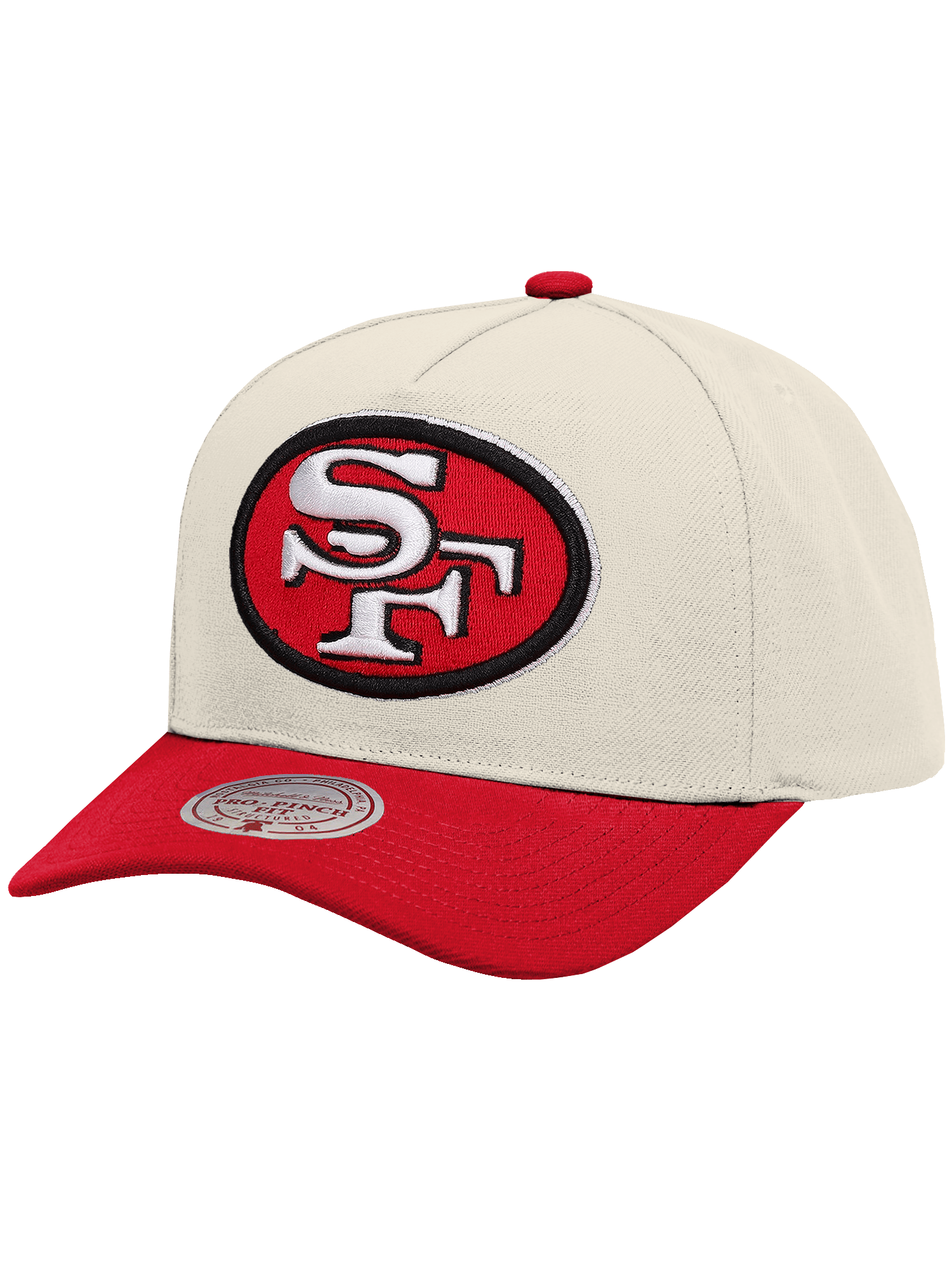 Mitchell And Ness Caps San Francisco 49ers Mitchell & Ness NFL Team 2T Pro Pinch Snapback Hat - Cream