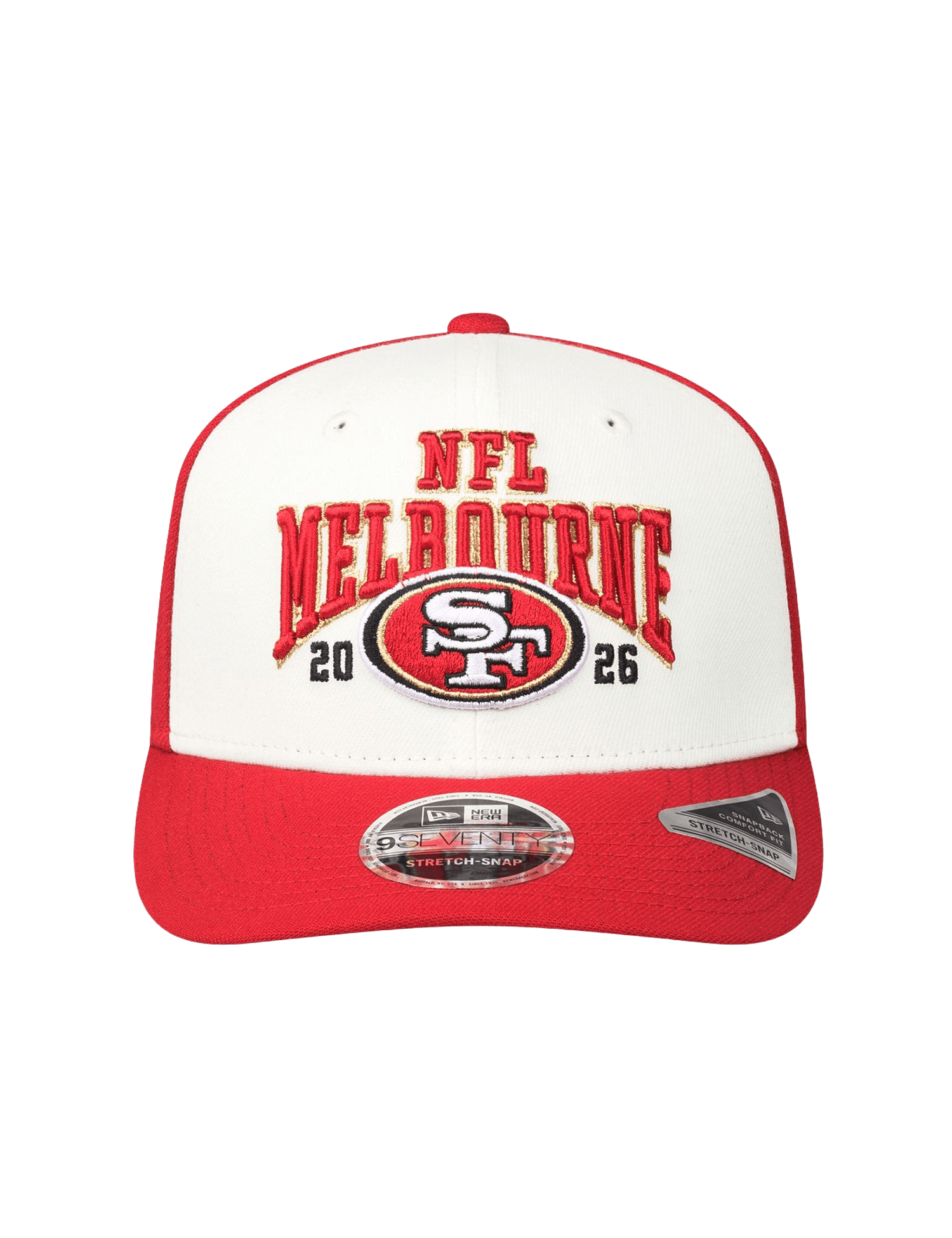 New Era Caps OSFM San Francisco 49ers New Era NFL 26 Melbourne Game 2 Tone Chrome 9SEVENTY Stretch-Snapback Hat