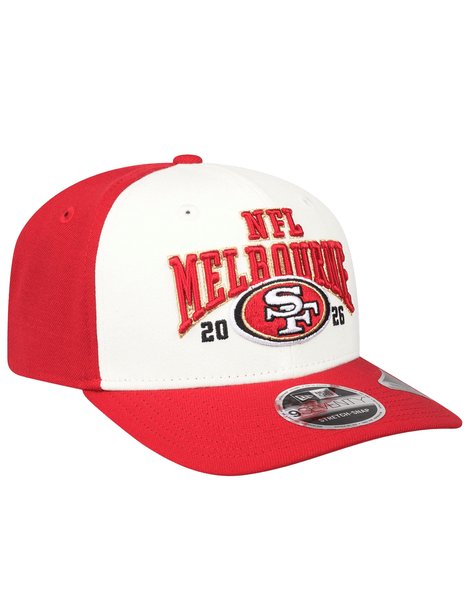 New Era Caps OSFM San Francisco 49ers New Era NFL 26 Melbourne Game 2 Tone Chrome 9SEVENTY Stretch-Snapback Hat
