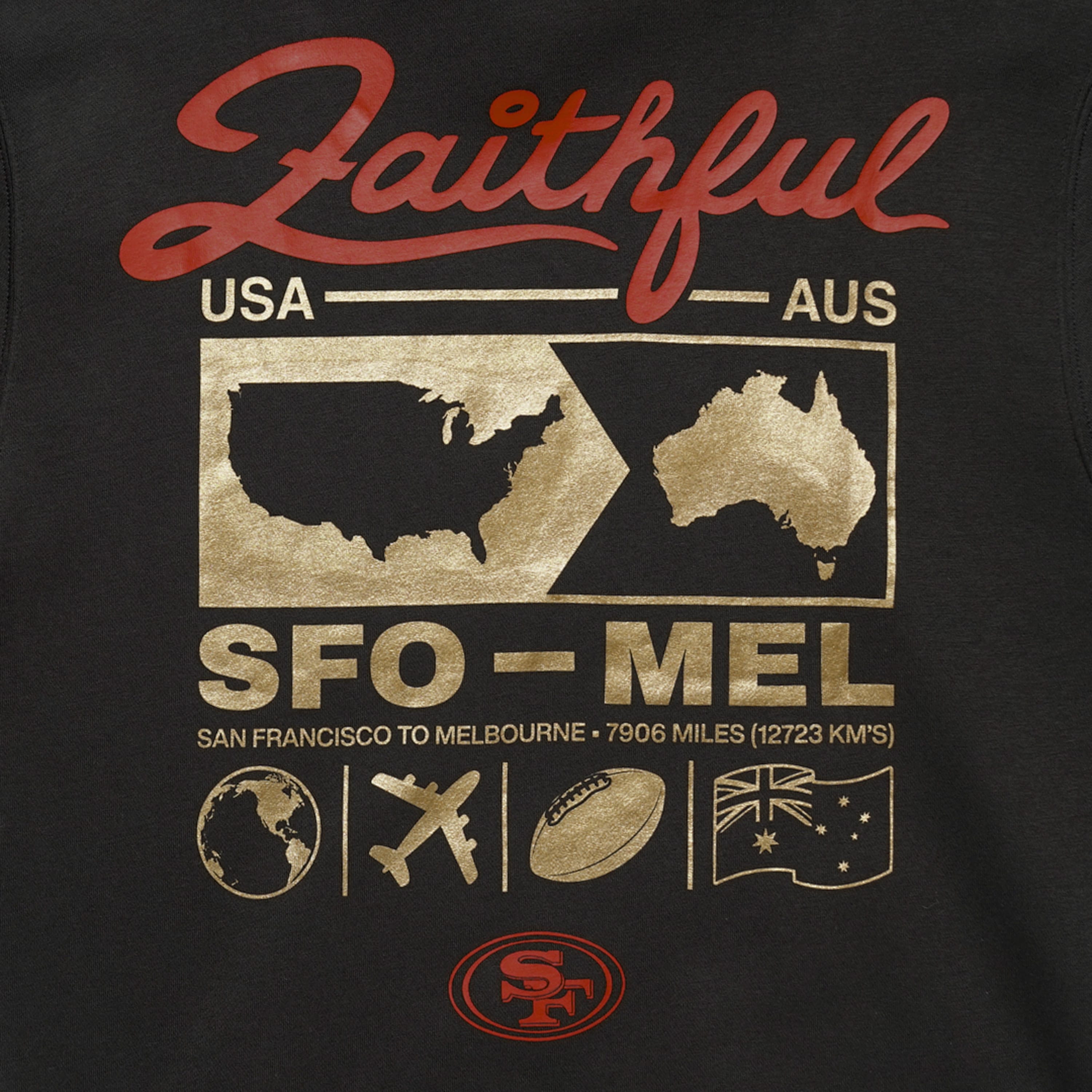 New Era T-Shirts San Francisco 49ers New Era NFL 26 Melbourne Game LAX > MEL Hoodie Jumper - Black