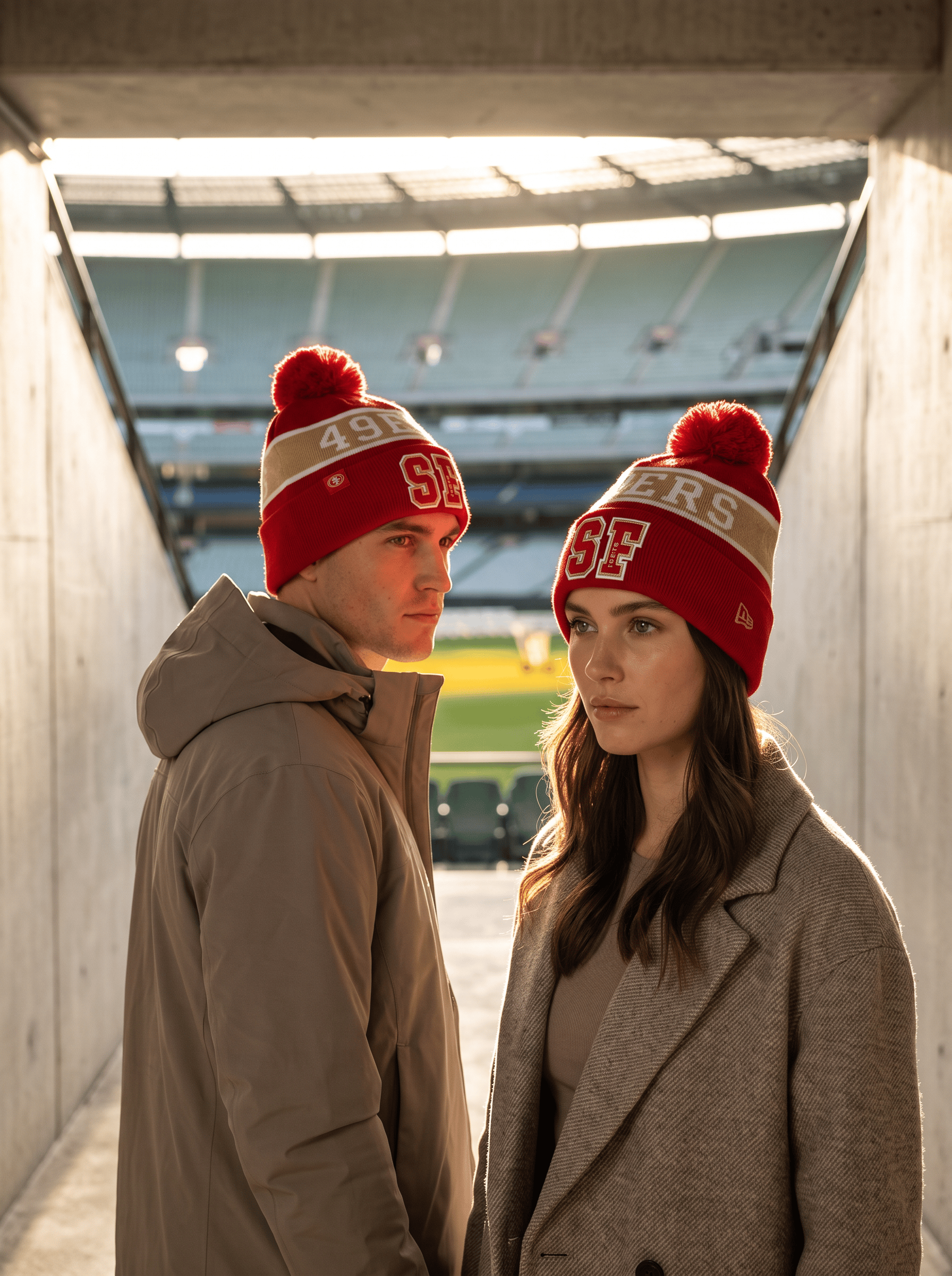 New Era Beanies OSFM San Francisco 49ers New Era NFL 26 Melbourne Game Pom Knit Beanie - Red
