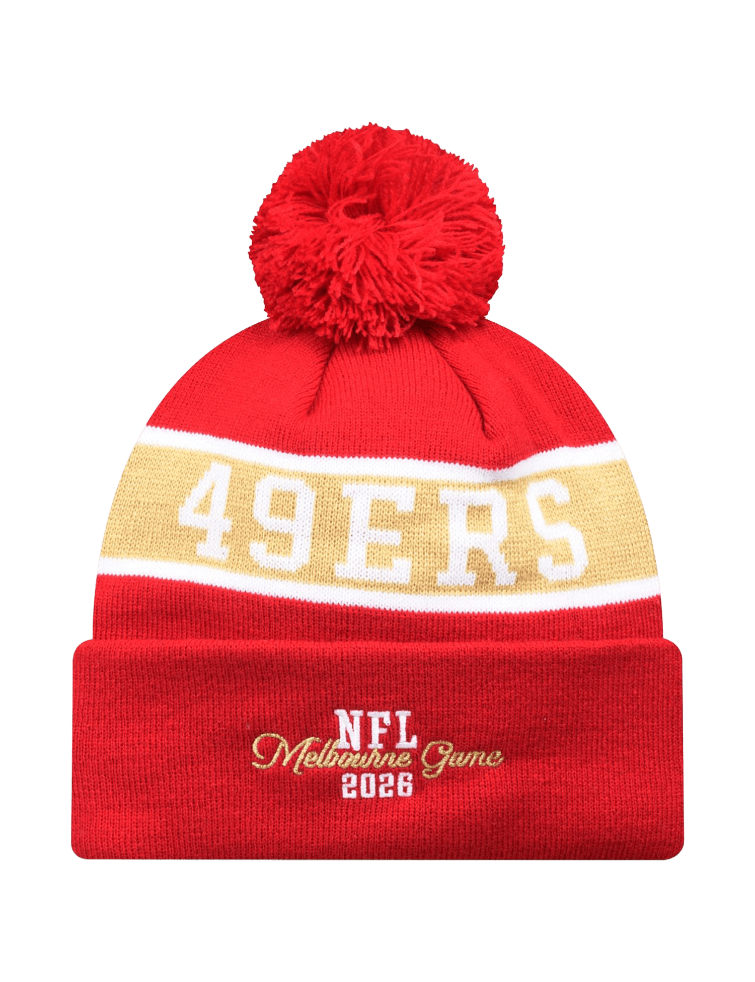 New Era Beanies OSFM San Francisco 49ers New Era NFL 26 Melbourne Game Pom Knit Beanie - Red