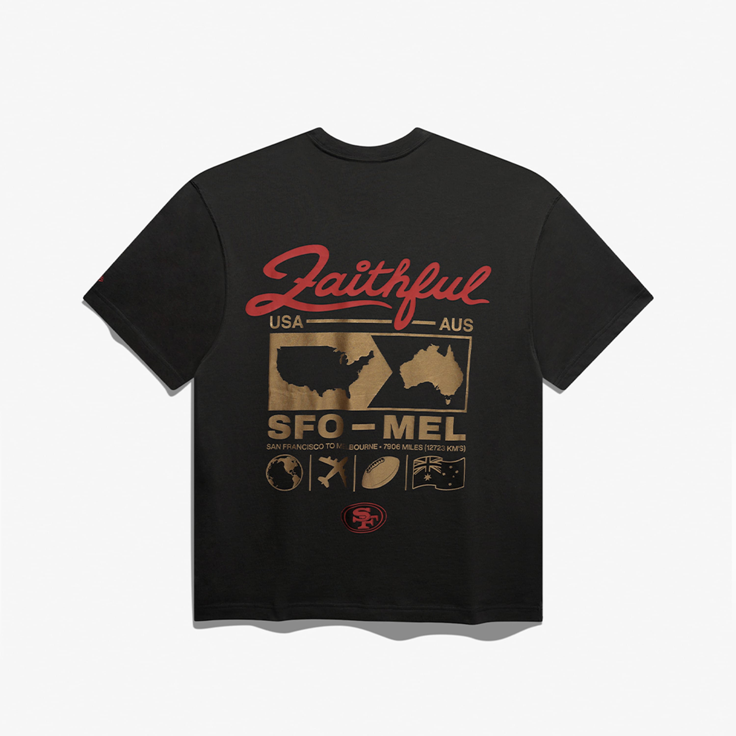 New Era T-Shirts San Francisco 49ers New Era NFL 26 Melbourne Game SFO > MEL T-Shirt - Black