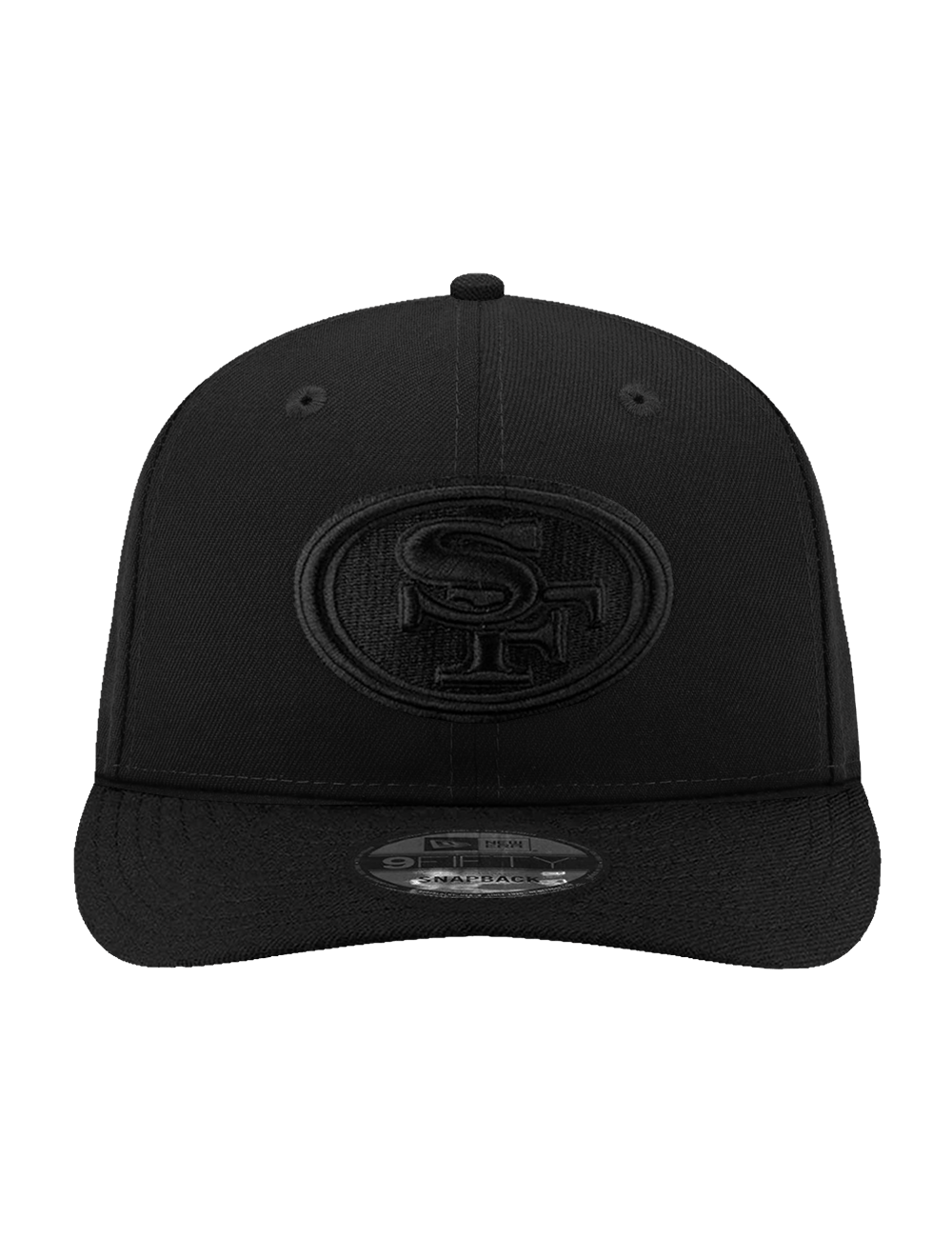 New Era Caps San Francisco 49ers New Era NFL Black On Black 9FIFTY Pre-Curved Snapback Hat - Black