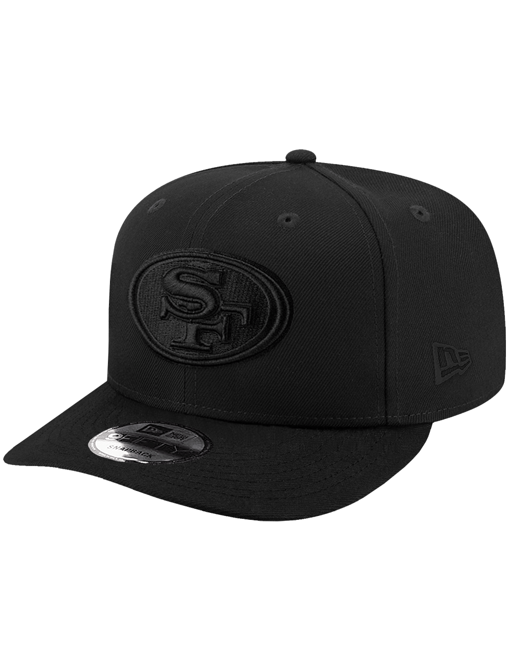 New Era Caps San Francisco 49ers New Era NFL Black On Black 9FIFTY Pre-Curved Snapback Hat - Black