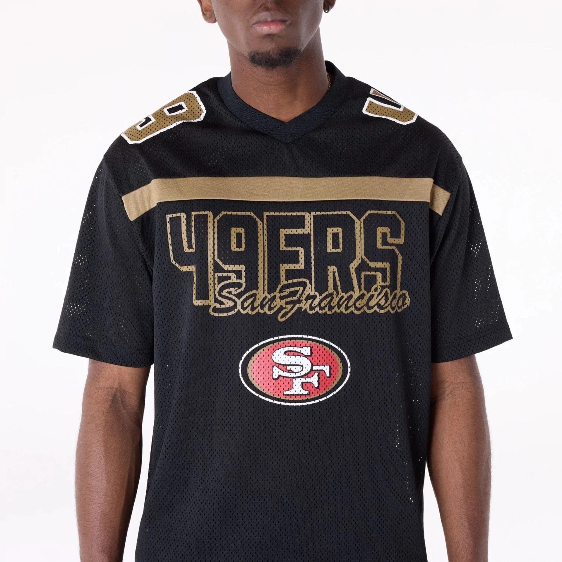 New Era T-Shirts San Francisco 49ers New Era NFL Fan Mesh Print Replica Jersey - Black
