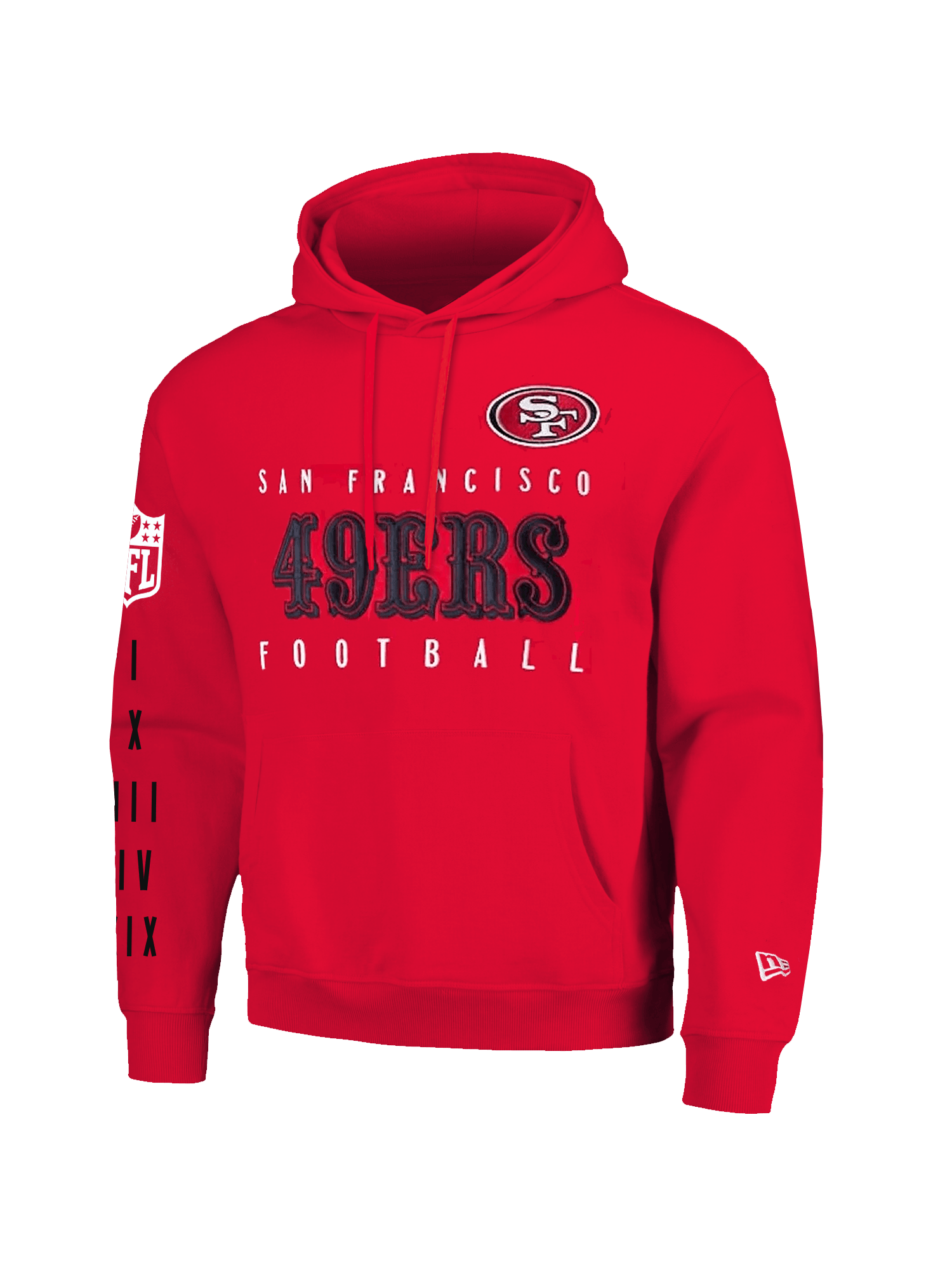 New Era Jumpers San Francisco 49ers New Era NFL Patched Oversized Hoodie Jumper - Red