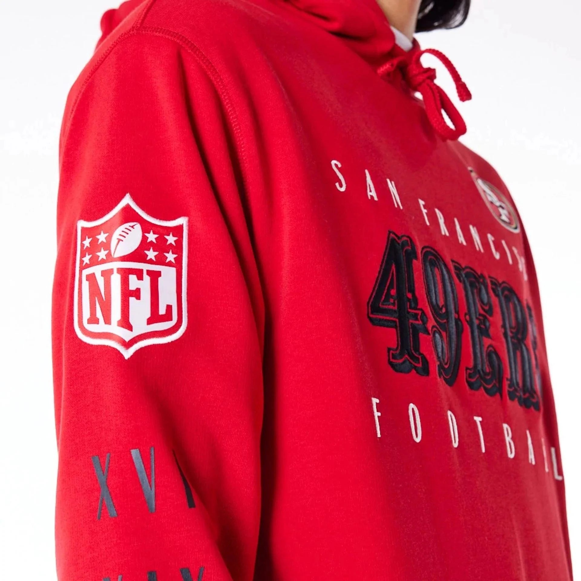 New Era Jumpers San Francisco 49ers New Era NFL Patched Oversized Hoodie Jumper - Red