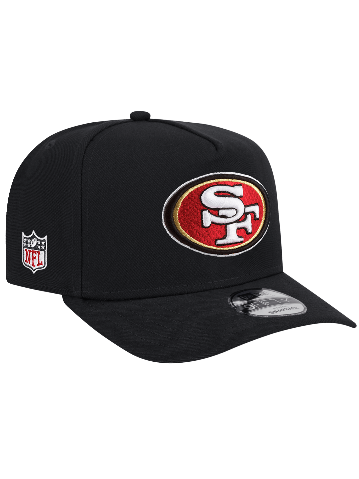 New Era Caps San Francisco 49ers New Era NFL Team 9FIFTY A-Frame Pre-Curved Snapback Hat - Black