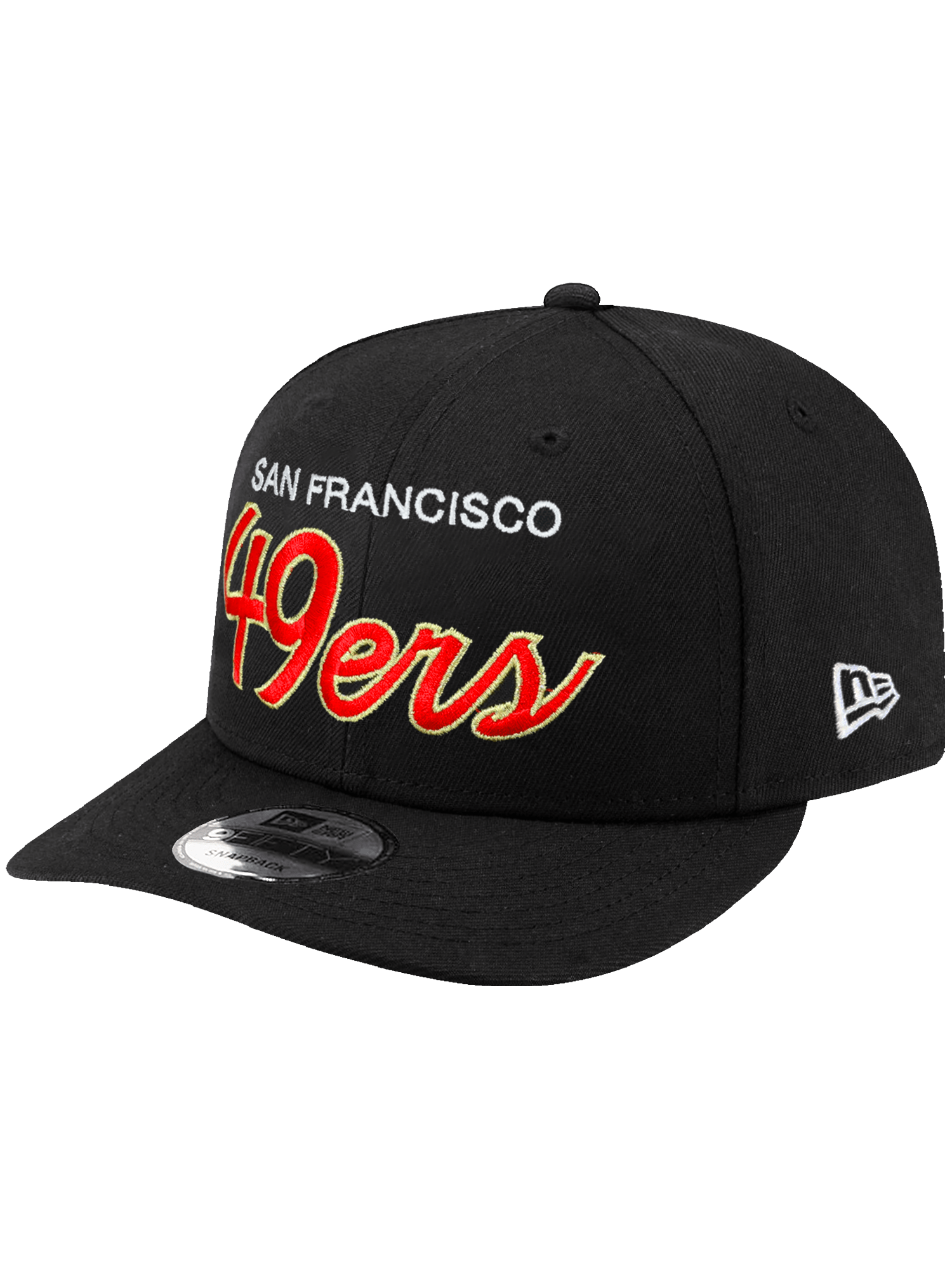 New Era Caps San Francisco 49ers New Era NFL Team Script 9FIFTY Pre-Curved Snapback Hat - Black
