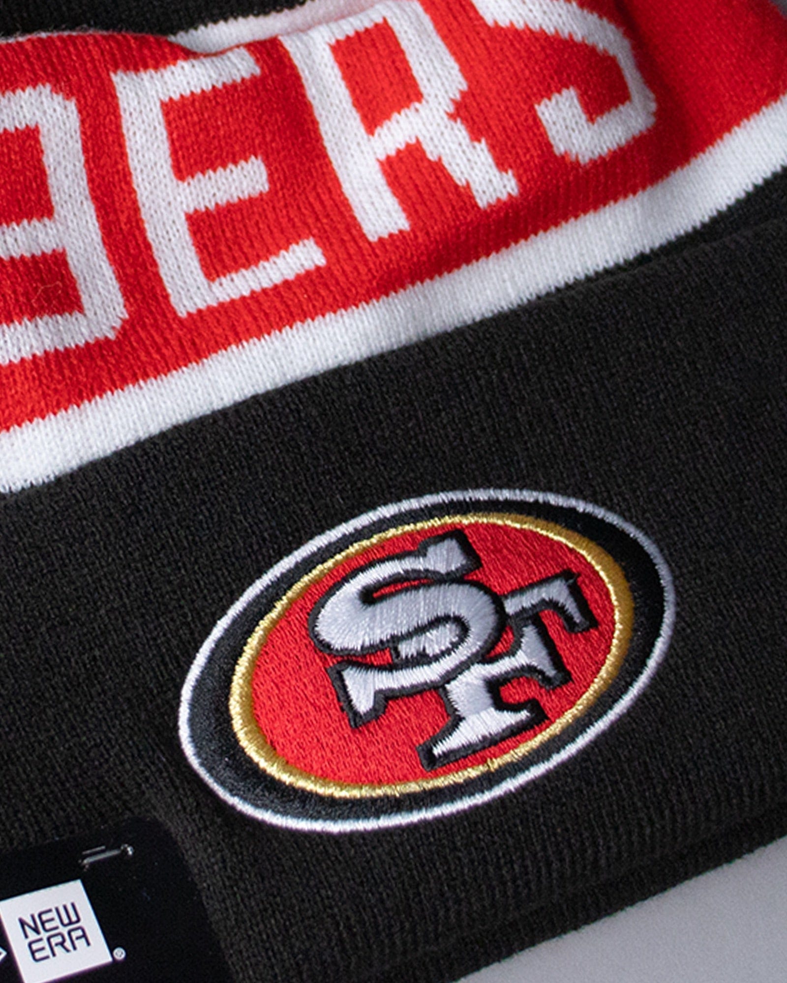 New Era Beanies San Francisco 49ers New Era NFL Team Spell Pom Knit Beanie - Black