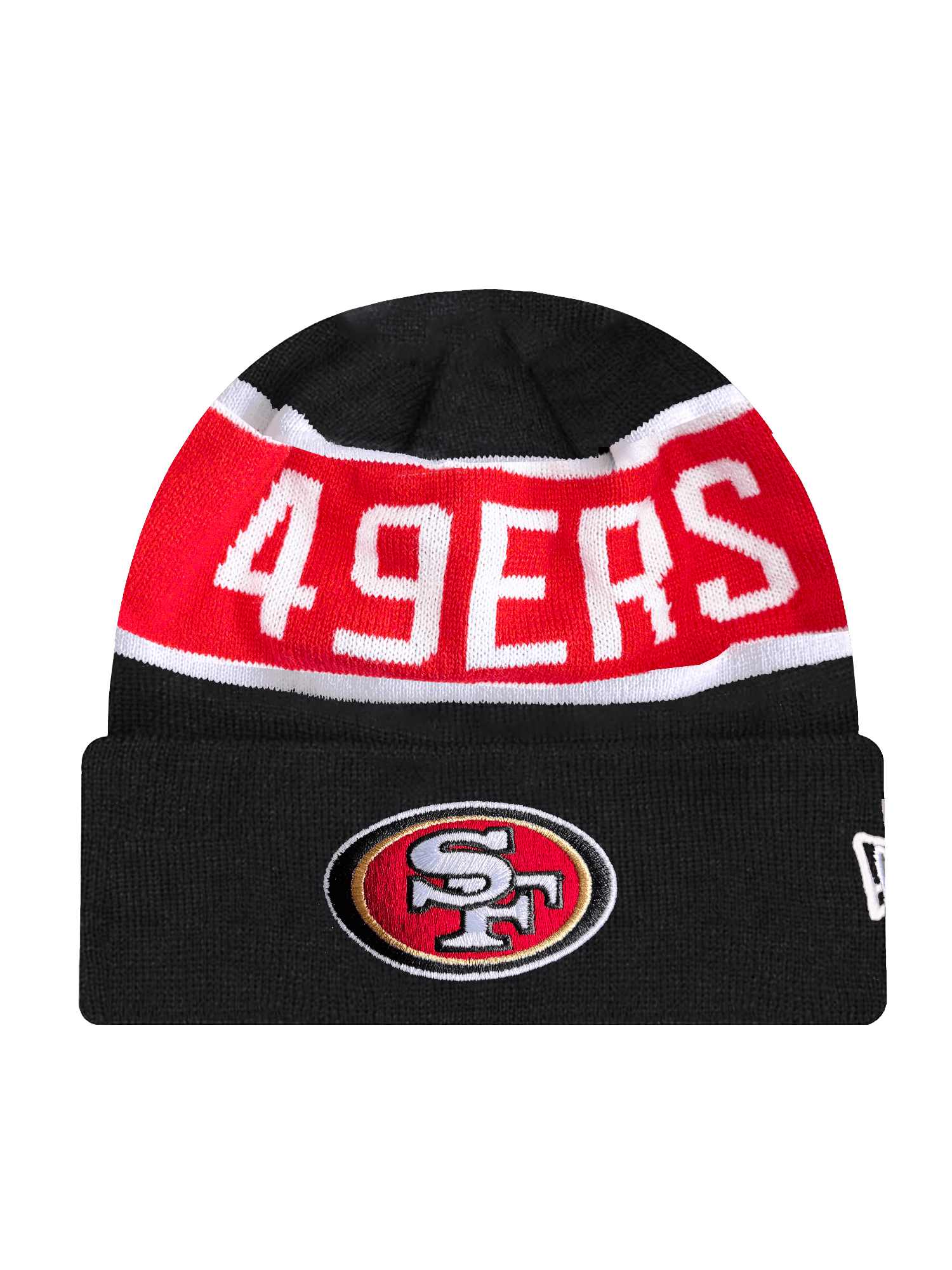 New Era Beanies San Francisco 49ers New Era NFL Team Spell Pomless Knit Beanie - Black