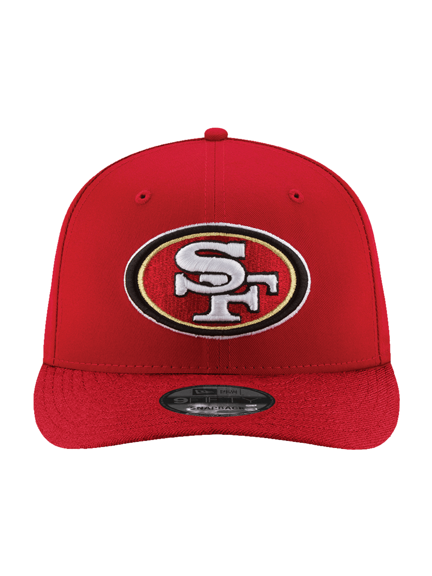 US Sports HQ San Francisco 49ers NFL 9FIFTY Red Pre-Curved Snapback Hat + 2026 Melbourne NFL Game Pin Bundle