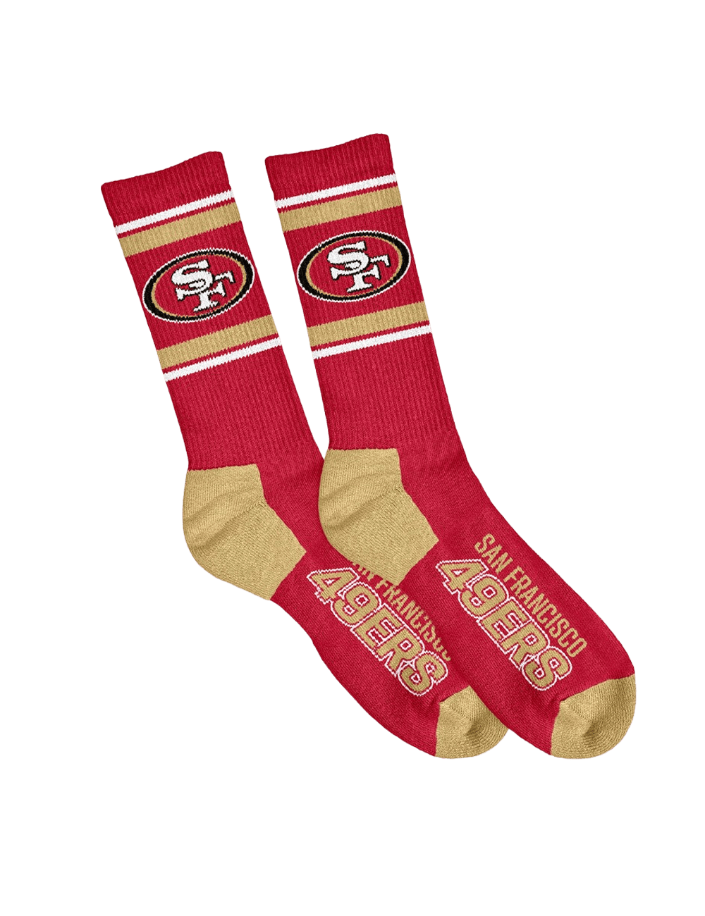 NFL Branded Socks US Mens Shoe Size 7-11 San Francisco 49ers NFL Team Issue Crew Socks