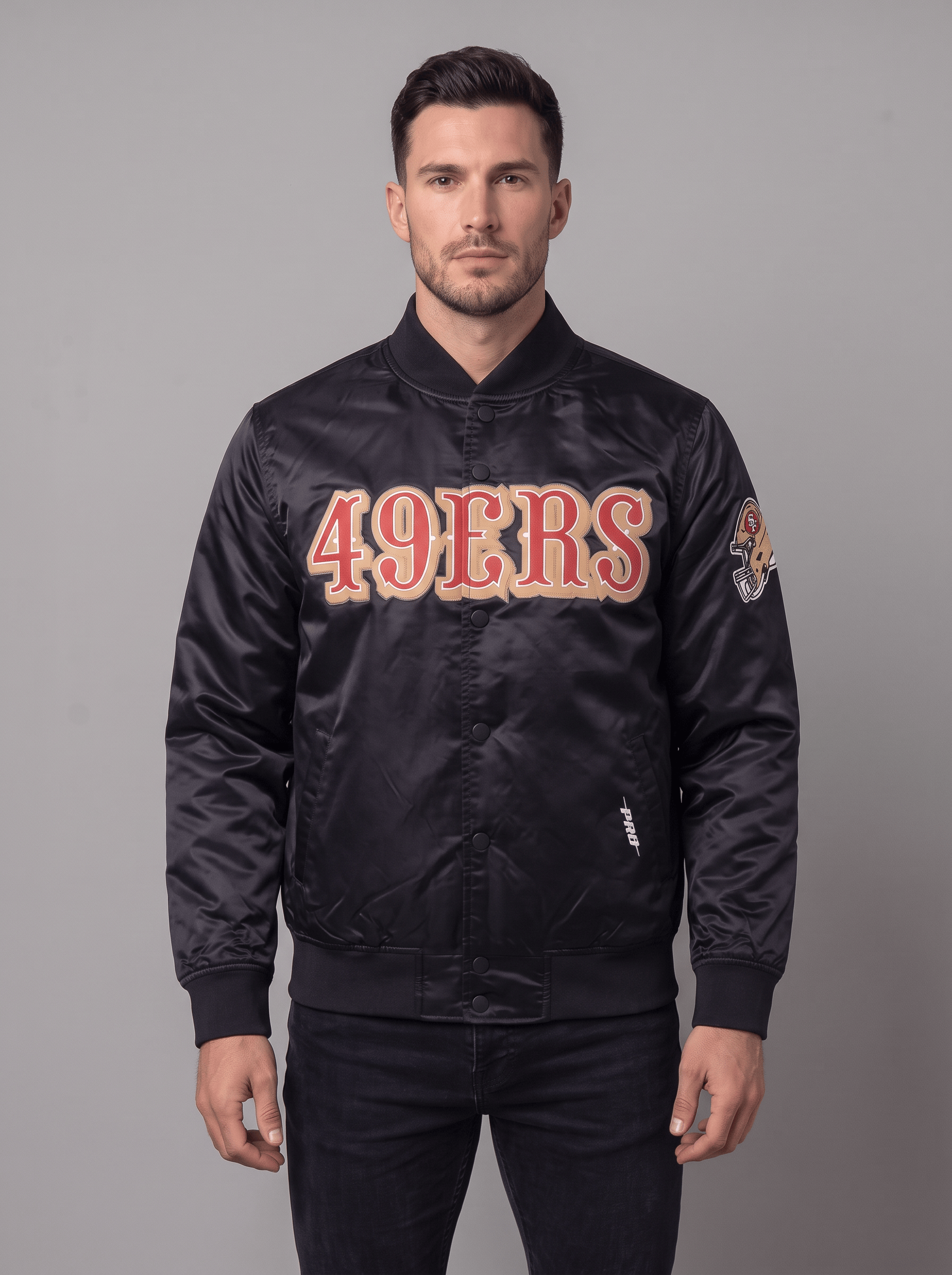 Pro Standard Jackets San Francisco 49ers Pro Standard NFL Big Logo Lightweight Satin Jacket - Black