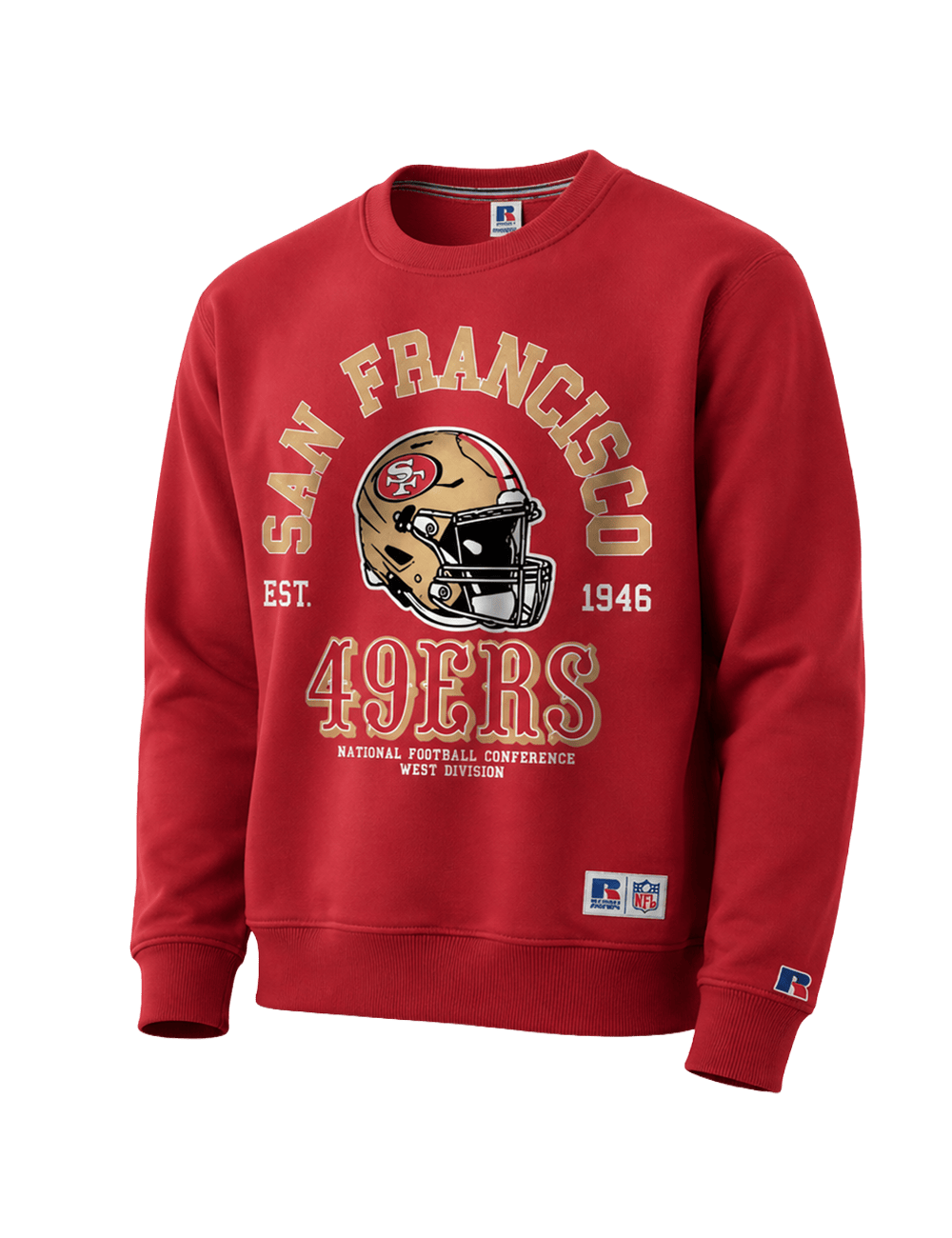 Russell Athletic Jumpers San Francisco 49ers Russell Athletic NFL Retro Arch Crew Jumper - Red
