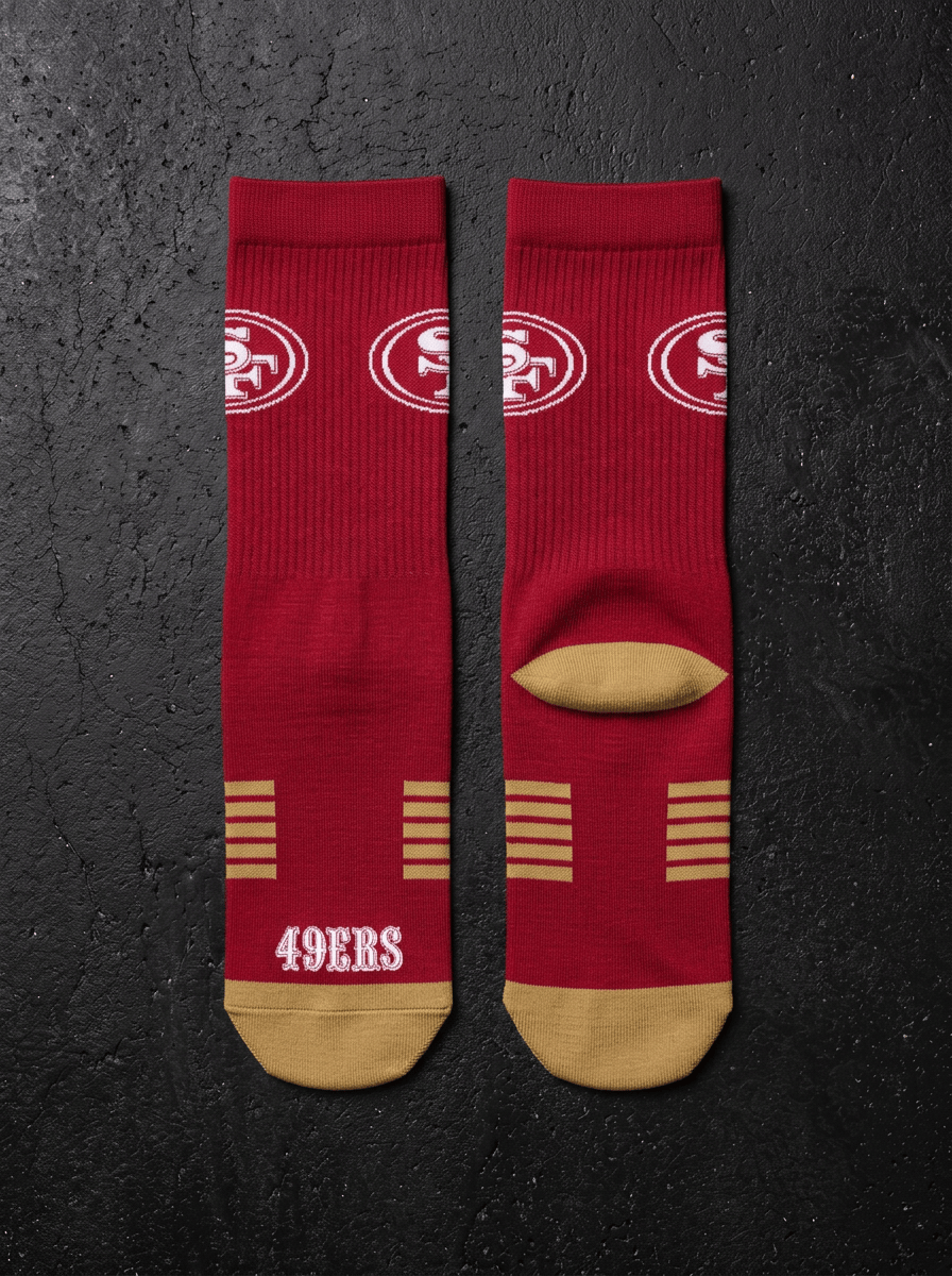 Strideline Socks Large (9-12 US) San Francisco 49ers Strideline NFL Team Premier Flex-Stretch Crew Socks