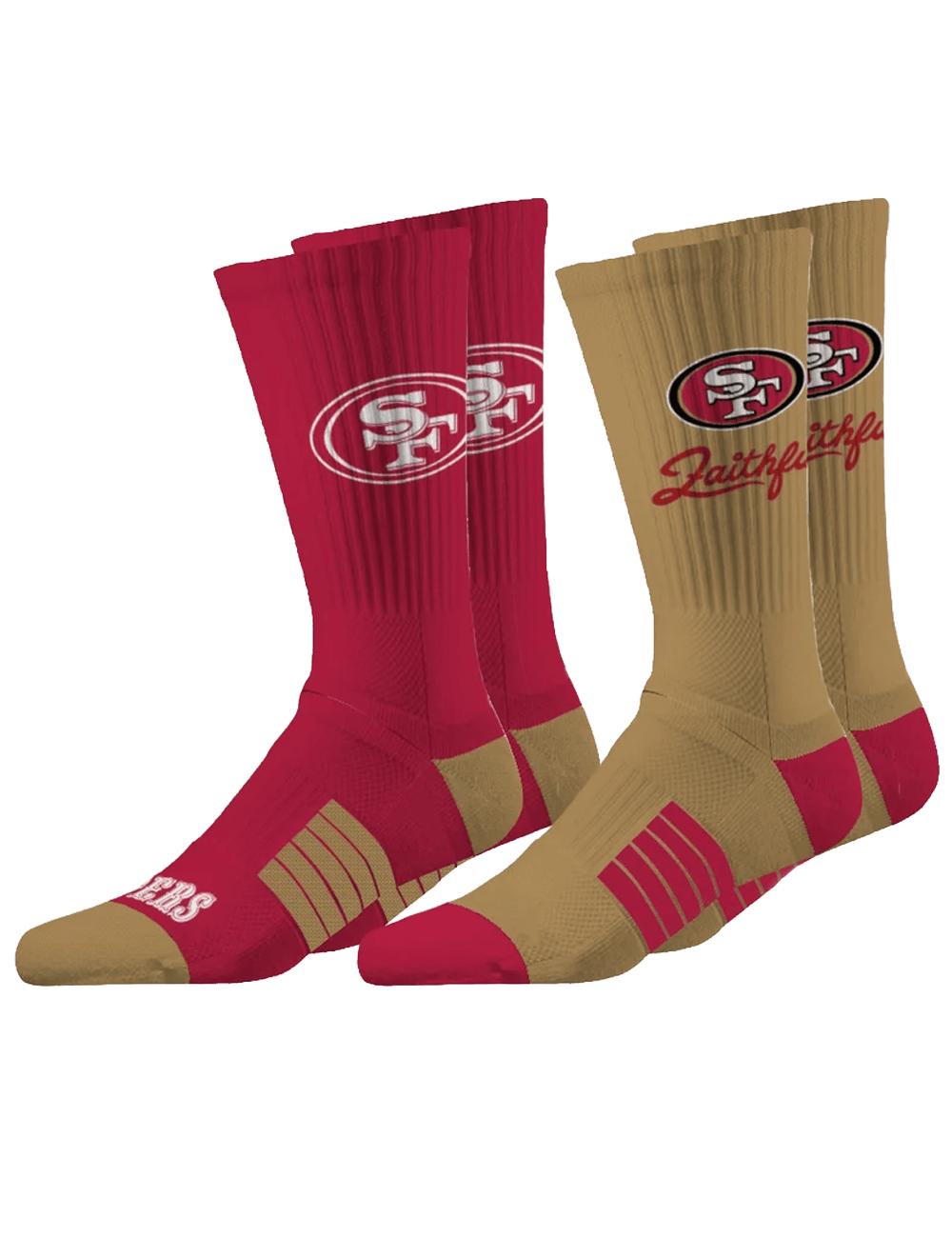 Strideline Socks Large (9-12 US) San Francisco 49ers Strideline NFL Team Premier Flex-Stretch Crew Socks - 2 Pack