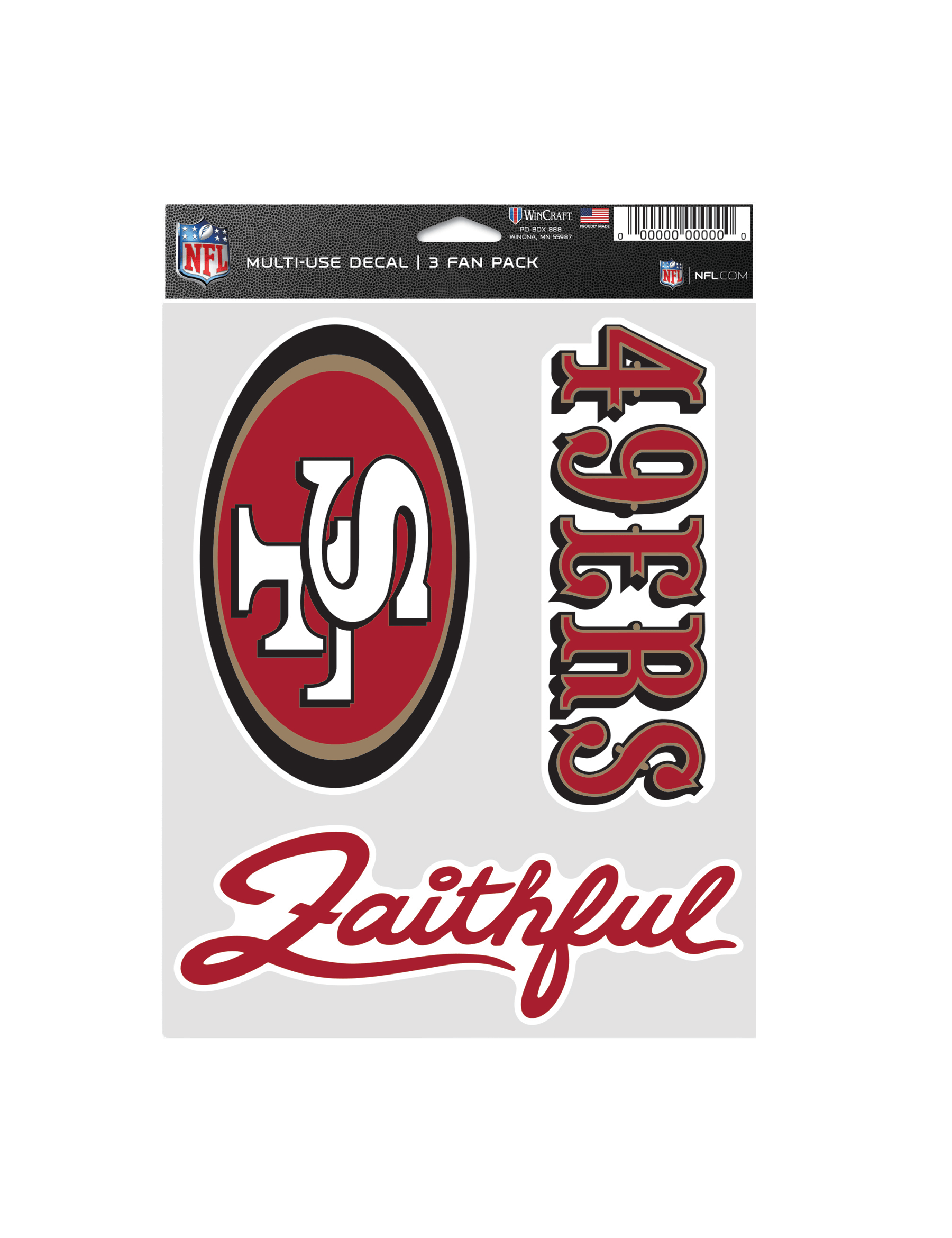 Wincraft Accessories San Francisco 49ers Wincraft NFL Team 3 Piece 5” x 7” Decal Set