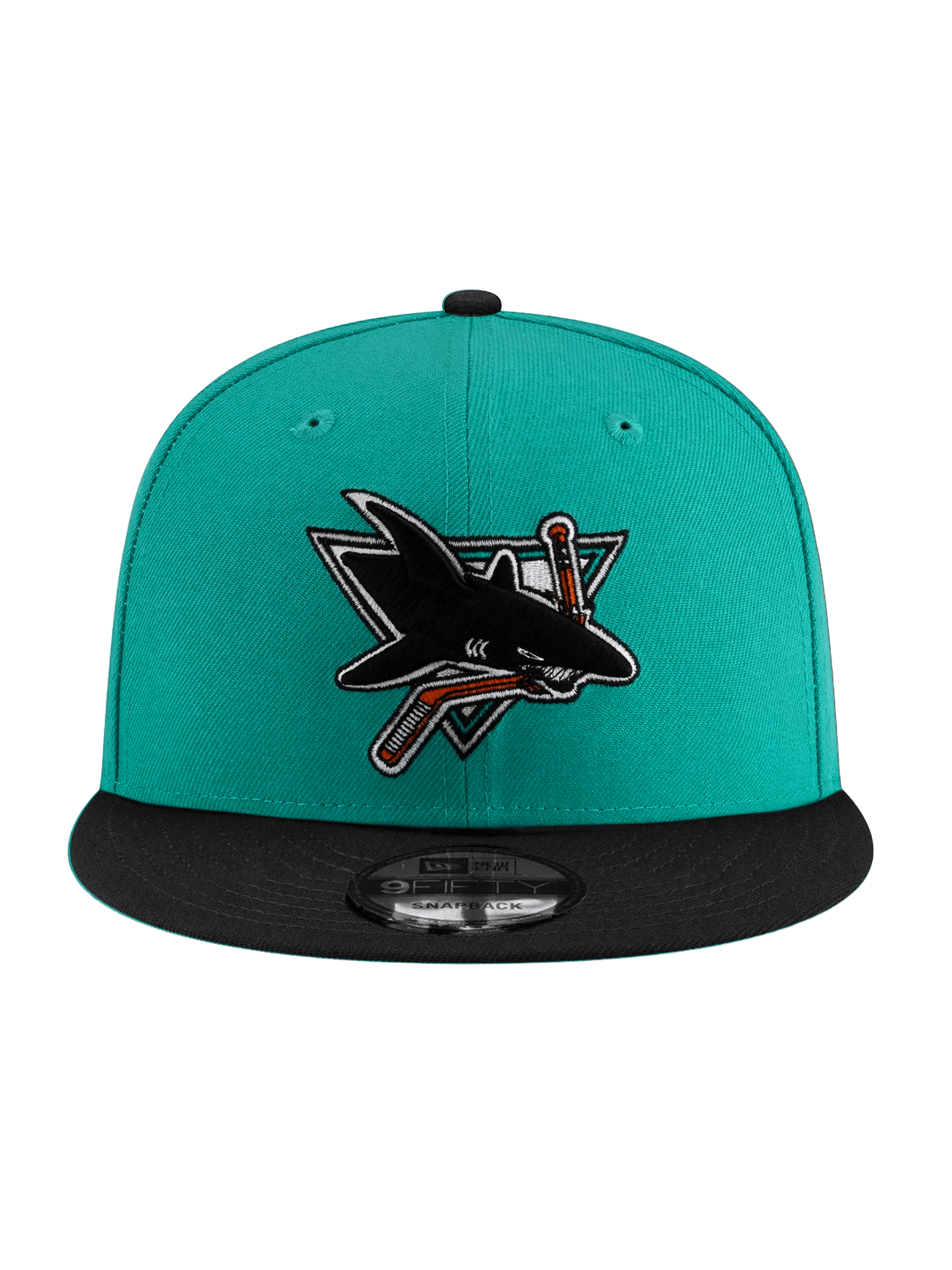 New Era Caps OSFA San Jose Sharks New Era NHL Throwback 9FIFTY Snapback Hat - Teal/Black