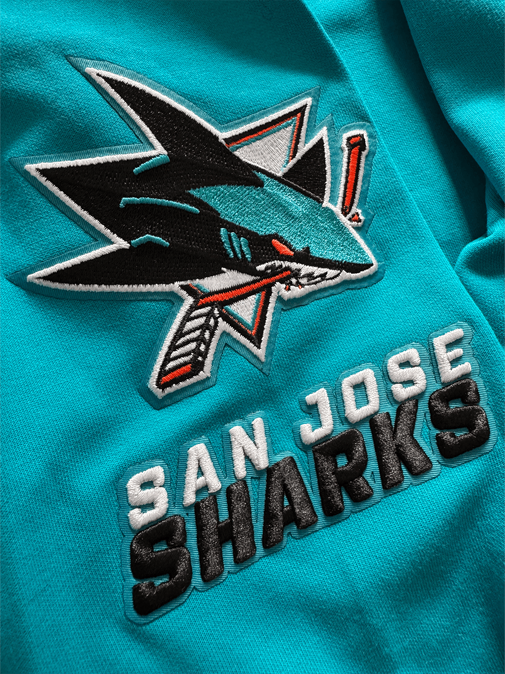 Pro Standard Jumpers San Jose Sharks Pro Standard NHL Classic Chenille Flex Hoodie Jumper - Teal