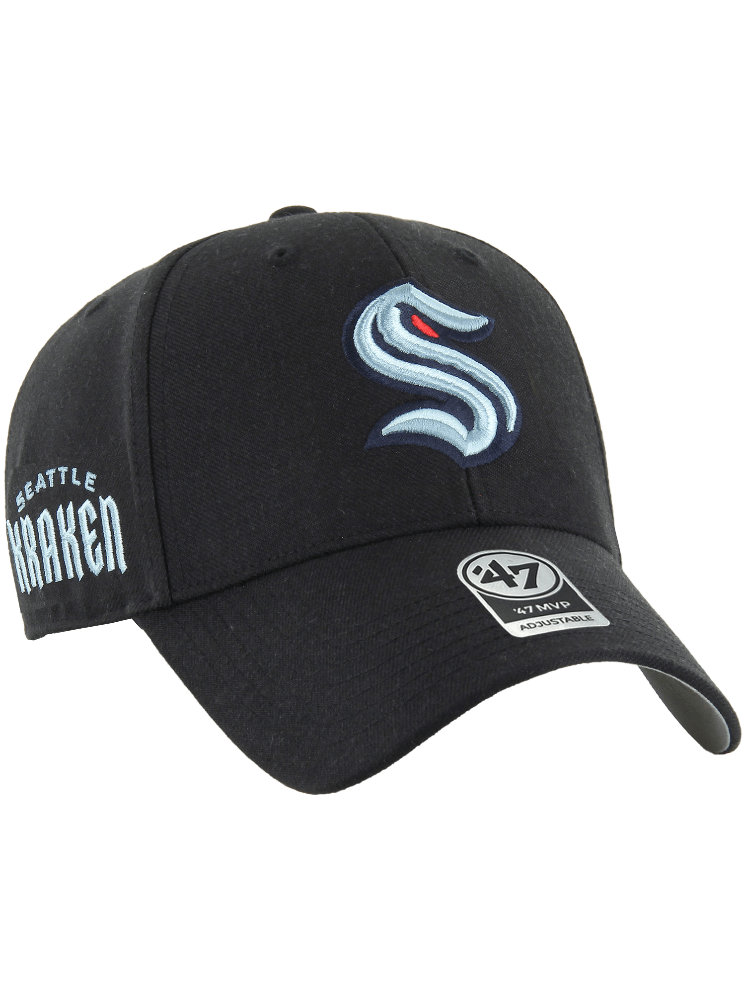 47 Brand Caps Seattle Kraken '47 NHL Wordmark Hit MVP Snapback Hat - Black