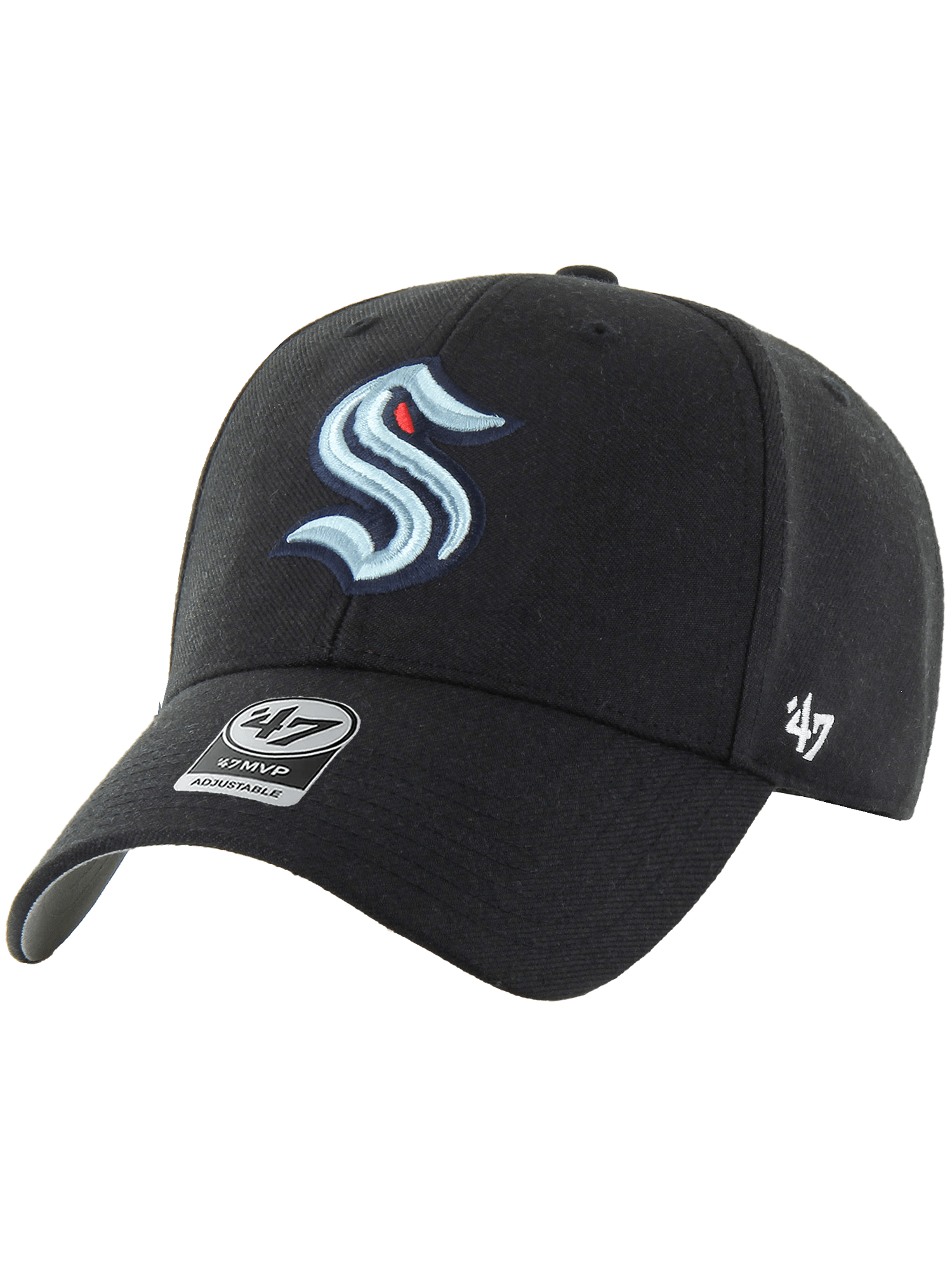47 Brand Caps Seattle Kraken '47 NHL Wordmark Hit MVP Snapback Hat - Black