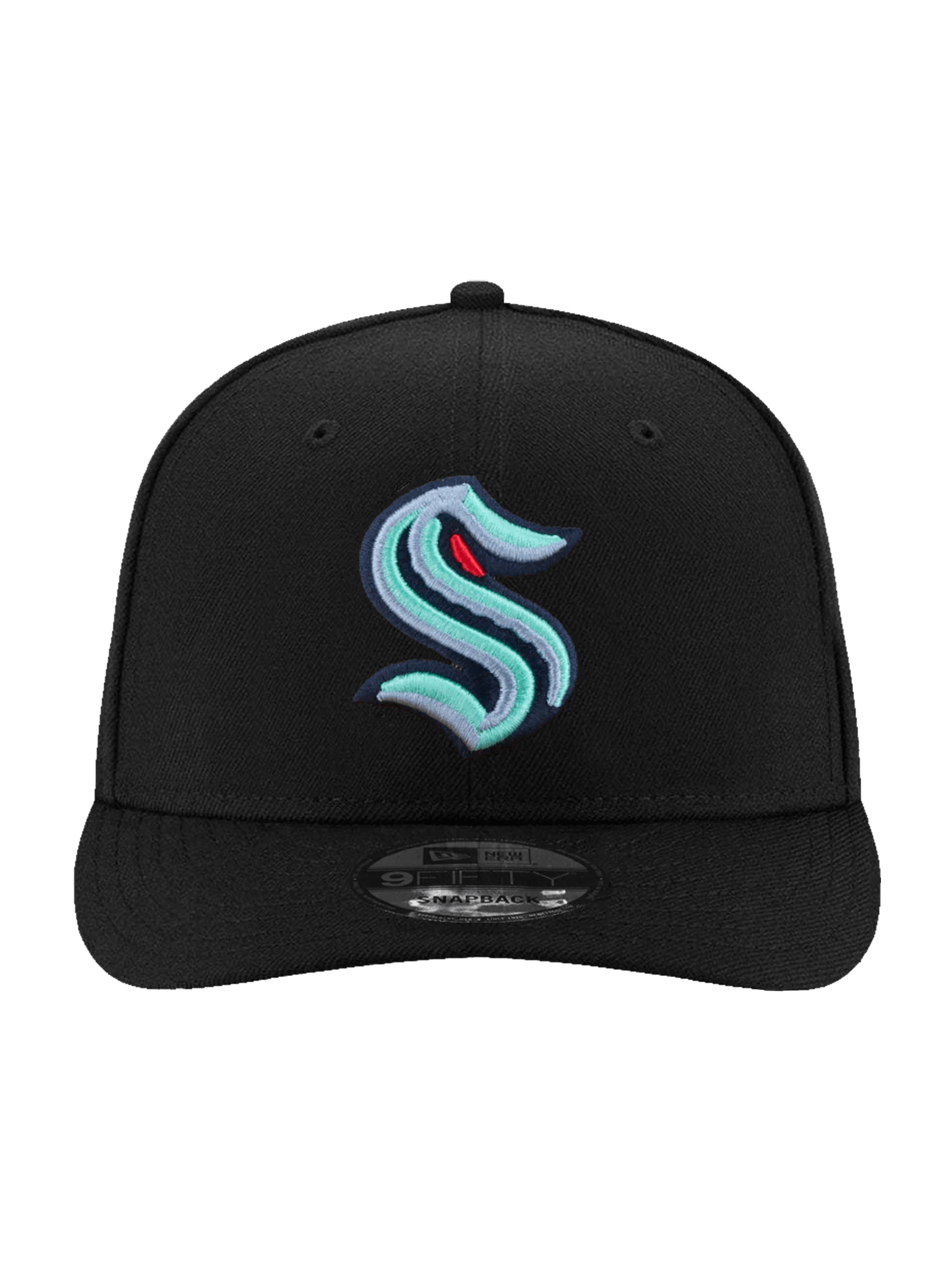 New Era Caps Seattle Kraken New Era NHL Team 9FIFTY Pre-Curved Snapback Hat - Black