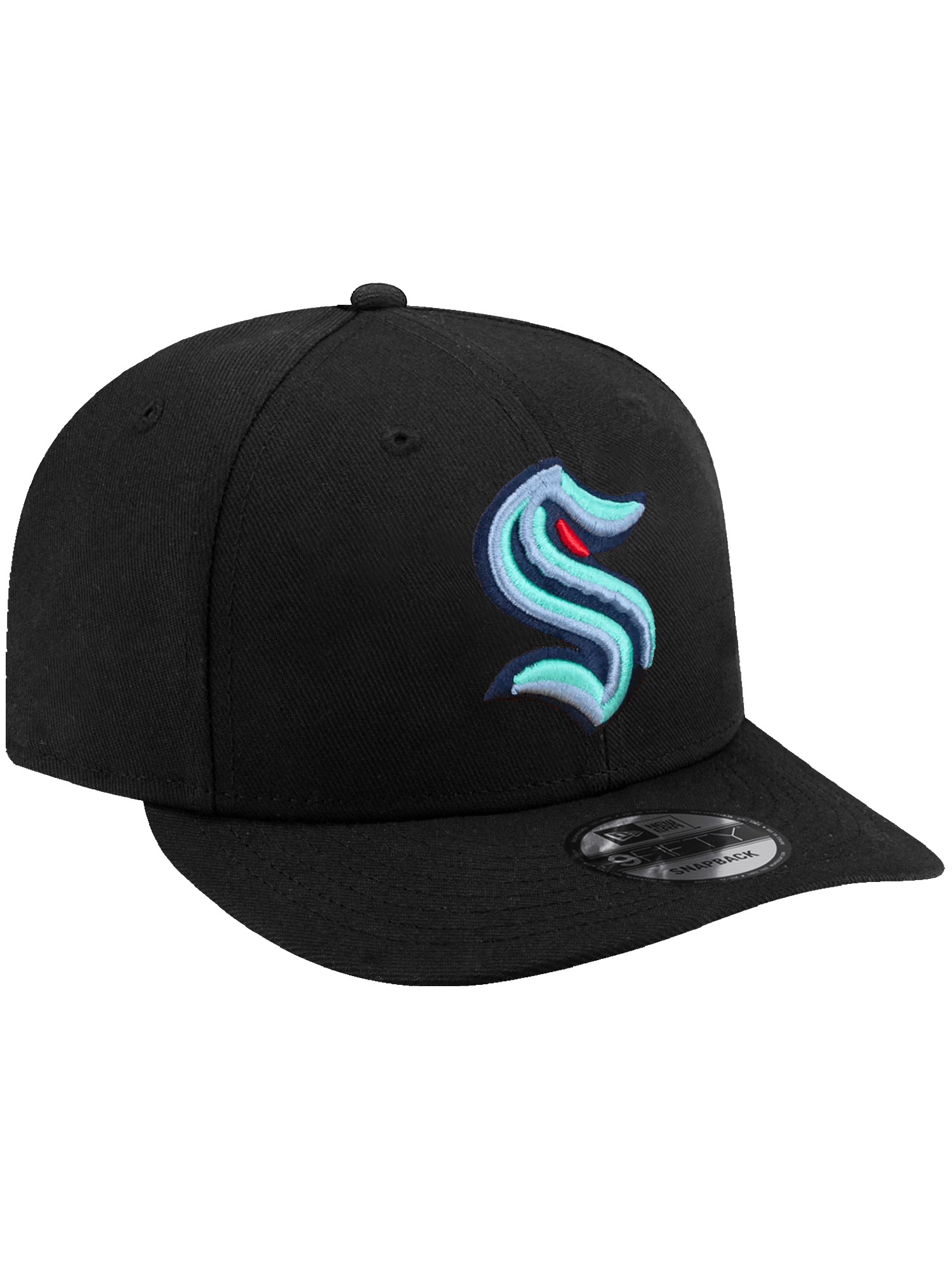 New Era Caps Seattle Kraken New Era NHL Team 9FIFTY Pre-Curved Snapback Hat - Black