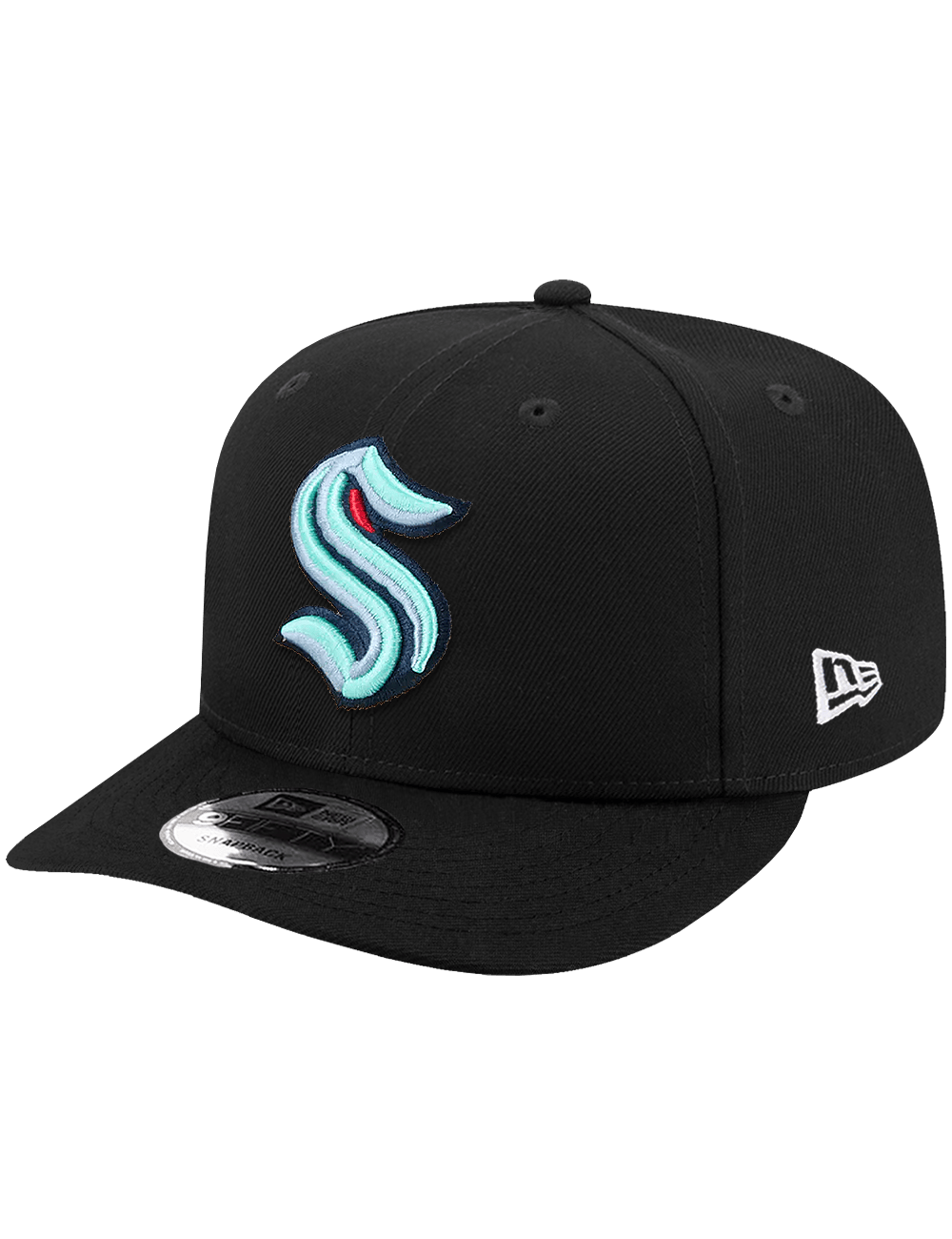 New Era Caps Seattle Kraken New Era NHL Team 9FIFTY Pre-Curved Snapback Hat - Black
