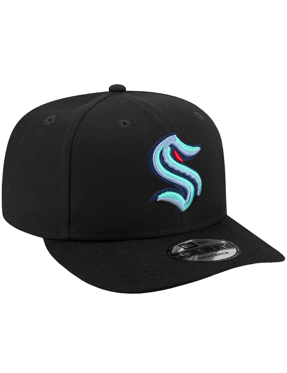 New Era Caps Seattle Kraken New Era NHL Team 9FIFTY Pre-Curved Snapback Hat - Black