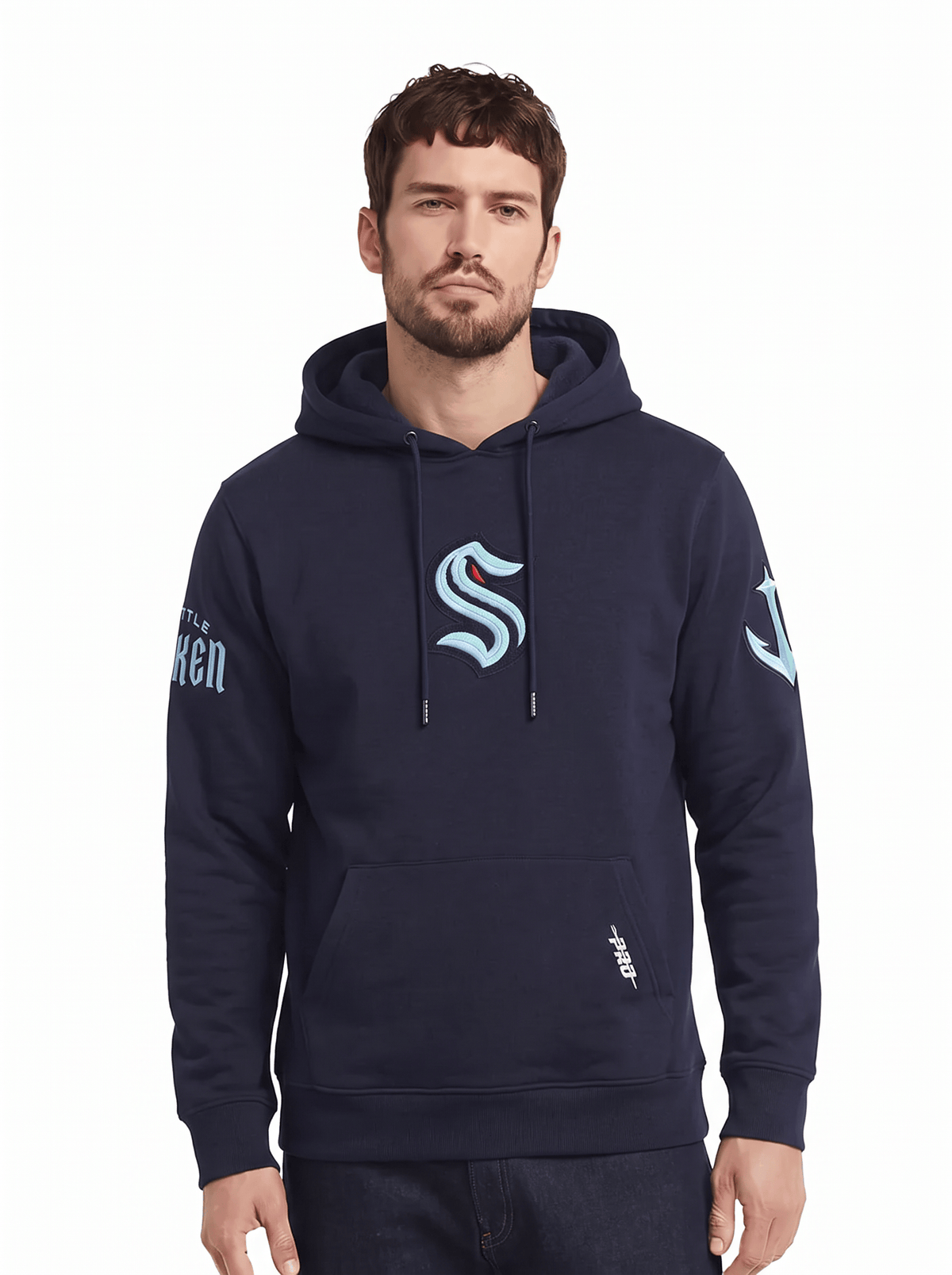 Pro Standard Jumpers Seattle Kraken Pro Standard NHL Classic Chenille Flex Hoodie Jumper - Navy