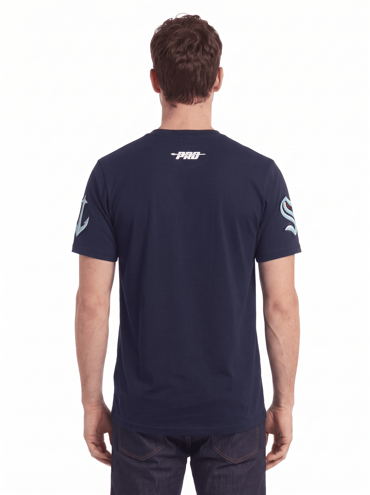 Pro Standard T-Shirts Seattle Kraken Pro Standard NHL Classic Chenille Flex T-Shirt - Navy
