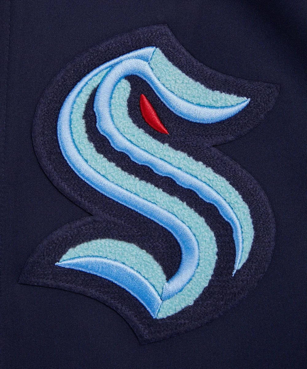 Pro Standard Jumpers Seattle Kraken Pro Standard NHL Team Chenille Hoodie Jumper - Navy