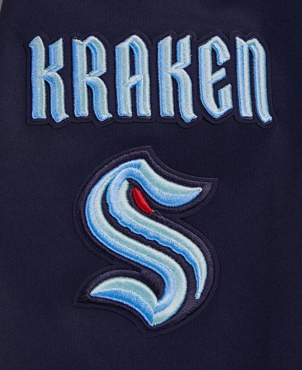 Pro Standard Jumpers Seattle Kraken Pro Standard NHL Team Chenille Hoodie Jumper - Navy