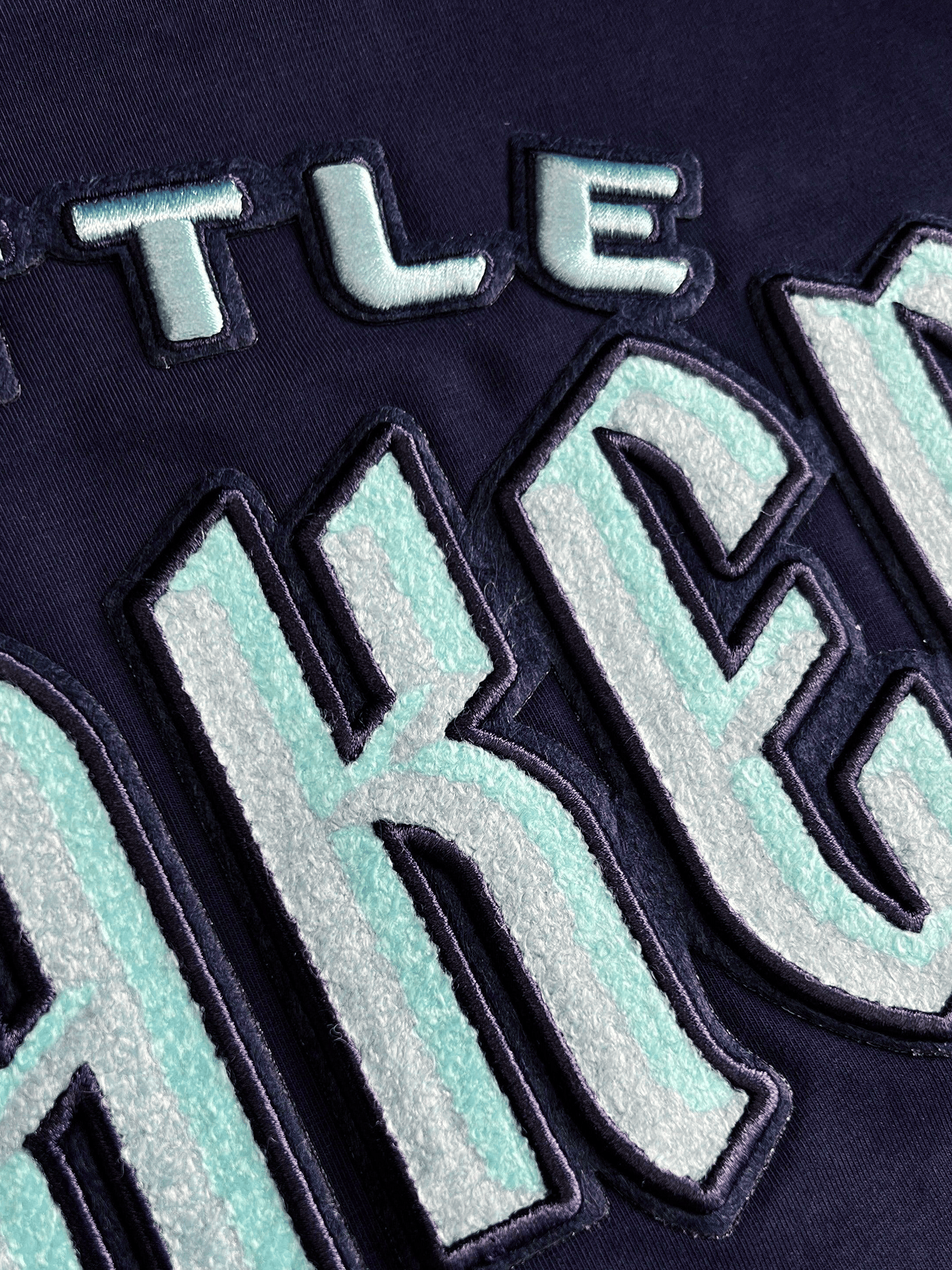 Pro Standard T-Shirts Seattle Kraken Pro Standard NHL Team Chenille T-Shirt - Navy