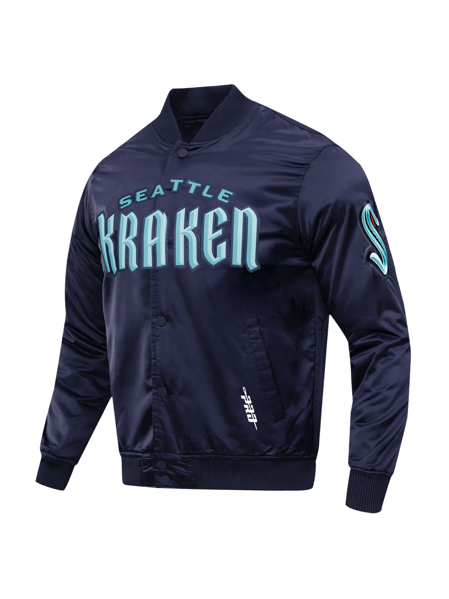 Pro Standard Jackets Seattle Kraken Pro Standard NHL Team Classic Satin Button Jacket - Navy