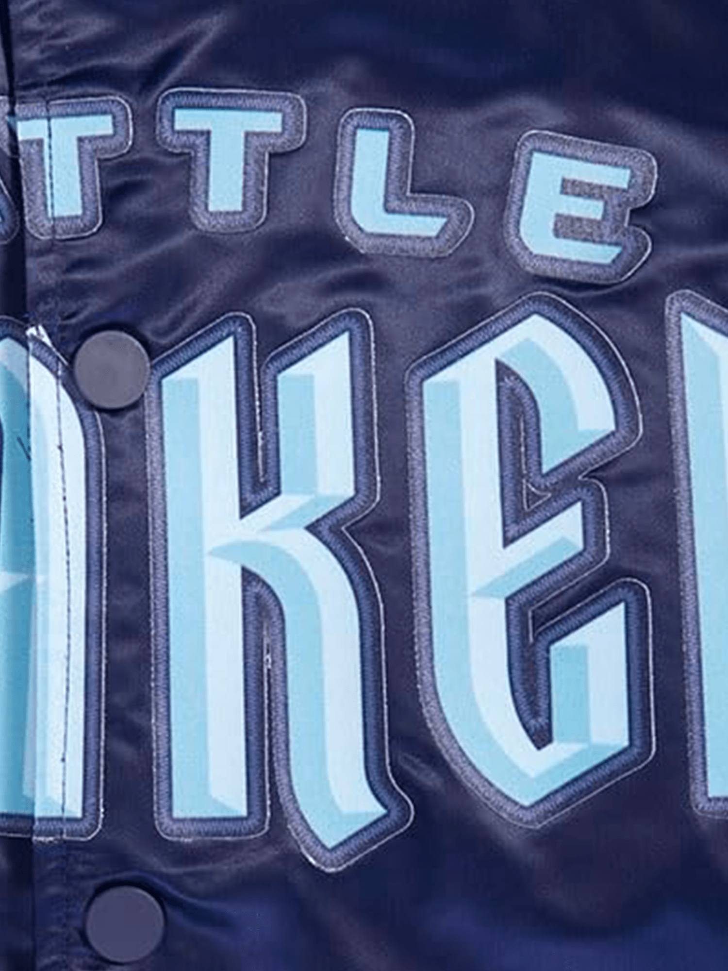 Pro Standard Jackets Seattle Kraken Pro Standard NHL Team Classic Satin Button Jacket - Navy