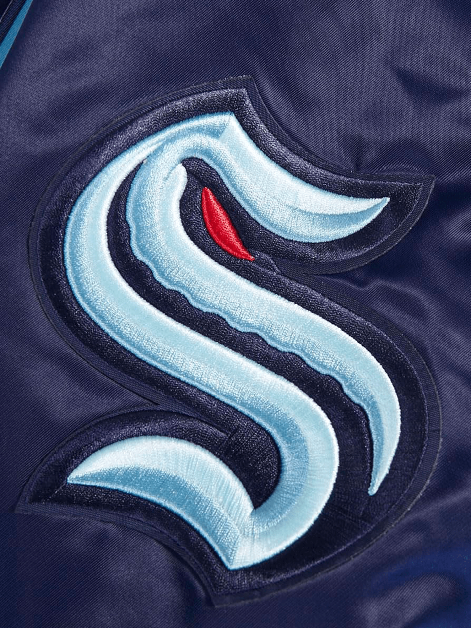 Pro Standard Jackets Seattle Kraken Pro Standard NHL Team Classic Satin Button Jacket - Navy