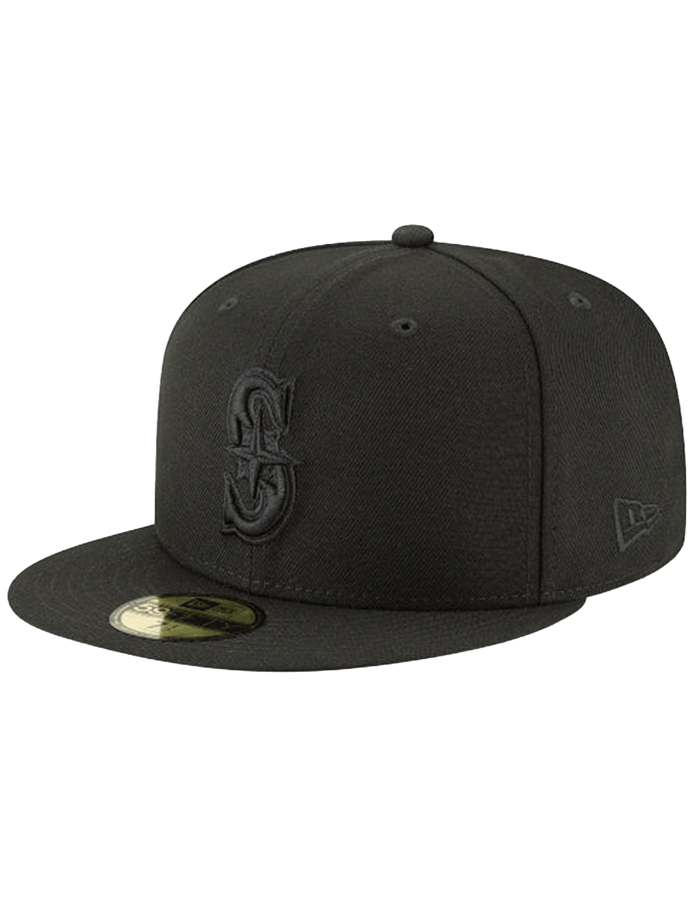 New Era Caps Seattle Mariners New Era MLB Black On Black 59FIFTY Fitted Hat