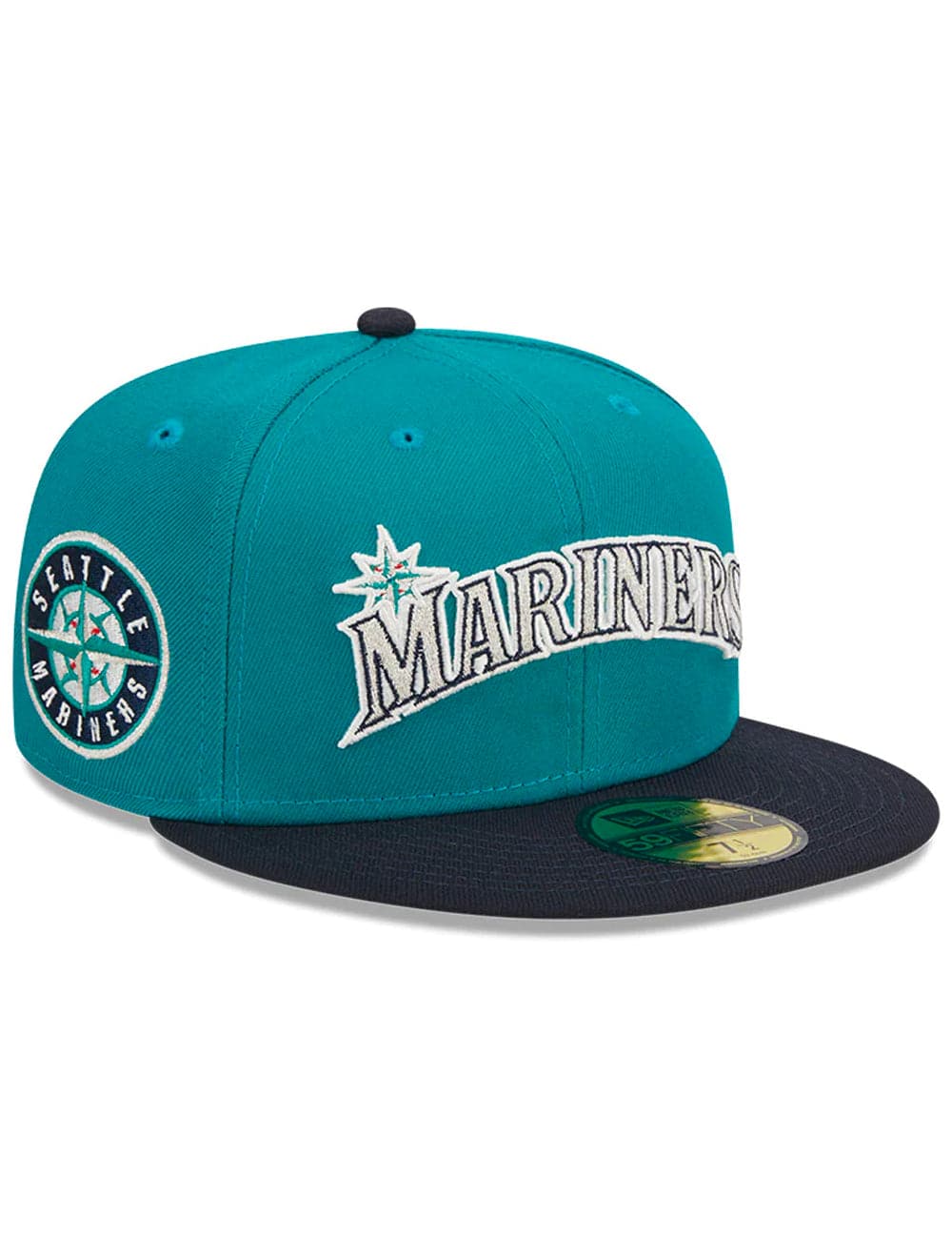 New Era Caps Seattle Mariners New Era MLB Retro Script 59FIFTY Fitted Hat - Green