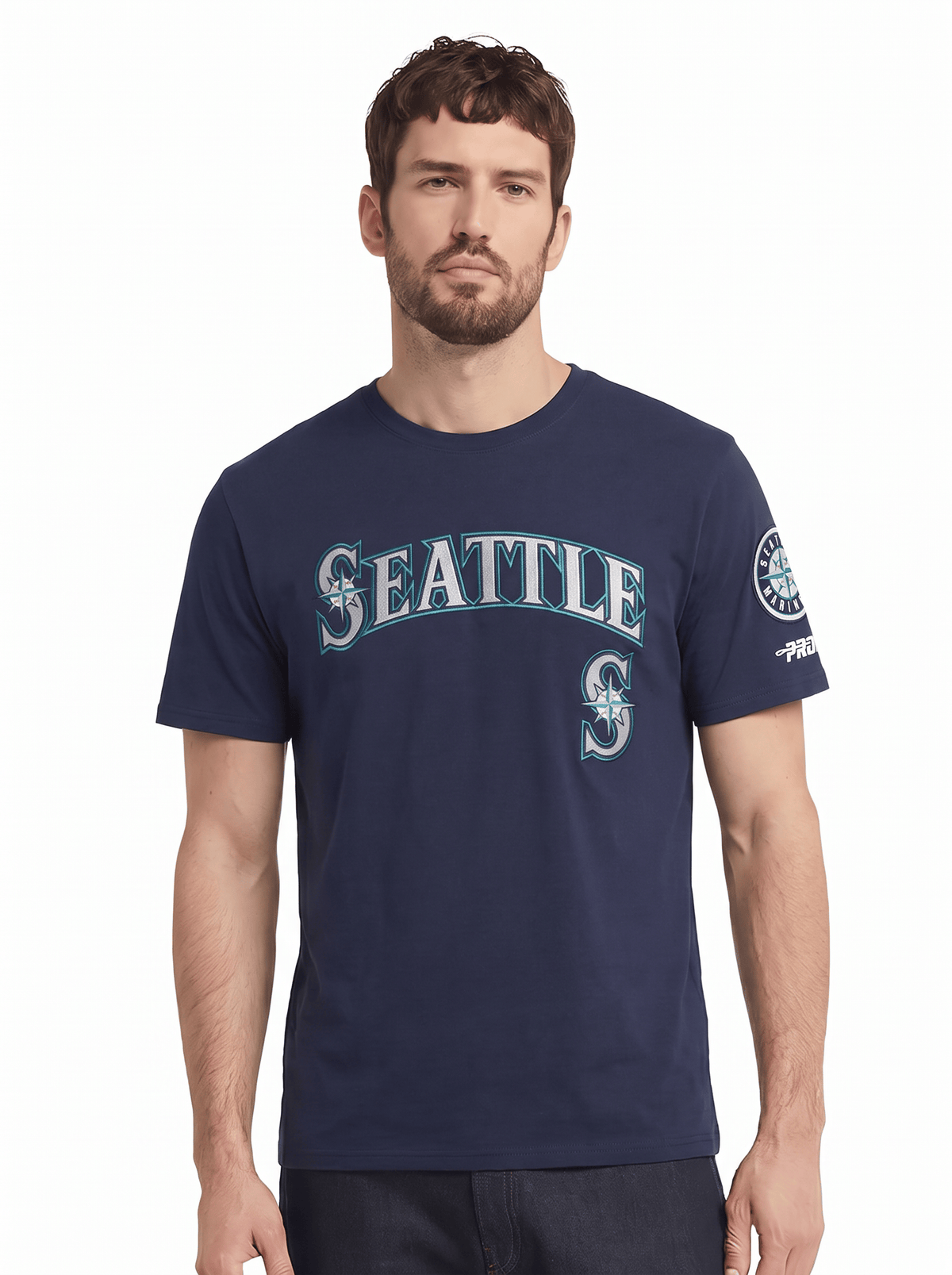 Pro Standard T-Shirts Seattle Mariners Pro Standard MLB Team Classic Chenille Flex T-Shirt - Navy