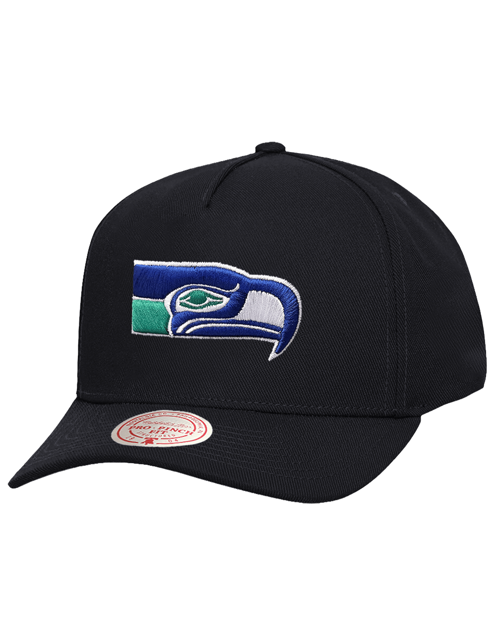 Mitchell And Ness Caps OSFM Seattle Seahawks Mitchell & Ness NFL Throwback Pro Pinch Snapback Hat - Black