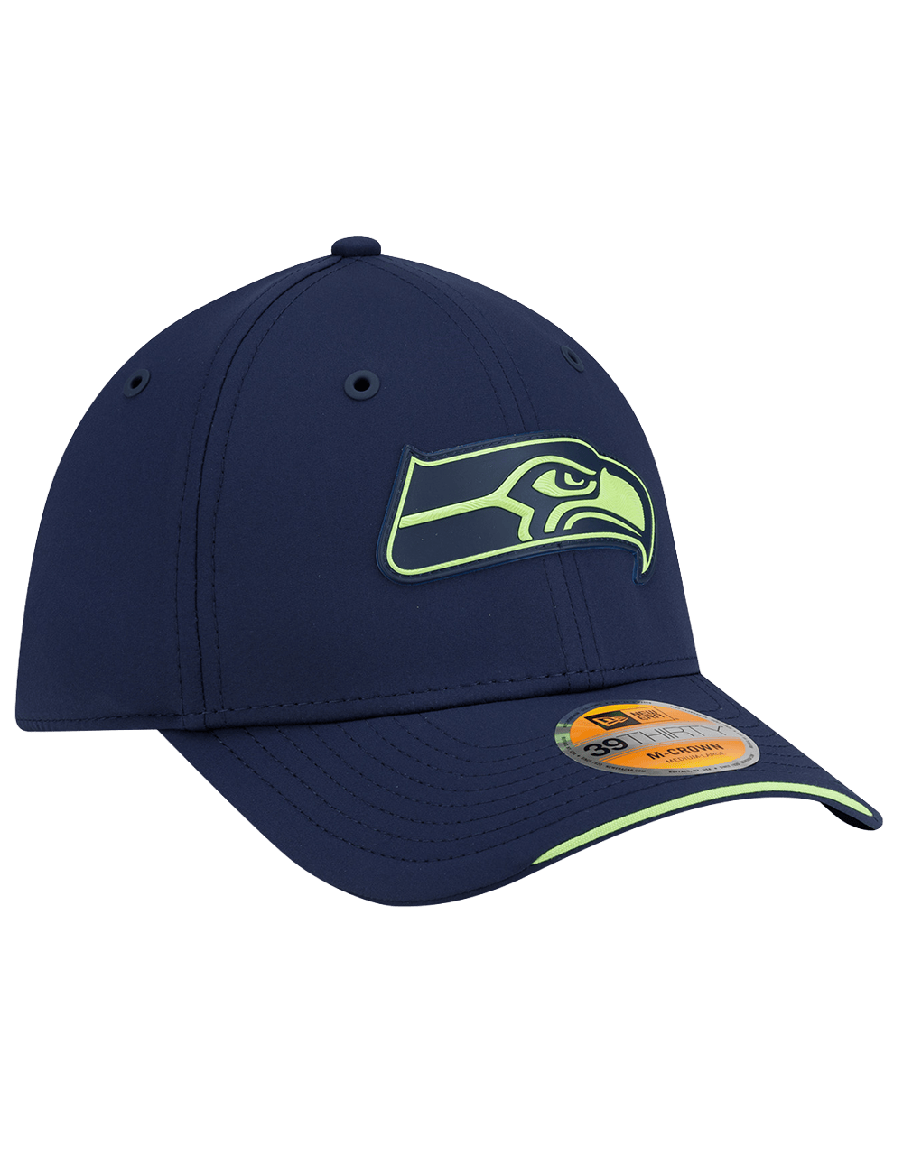 New Era Caps Seattle Seahawks New Era NFL 26 Sideline 39THIRTY M-Crown Stretch-Fit Hat - Navy