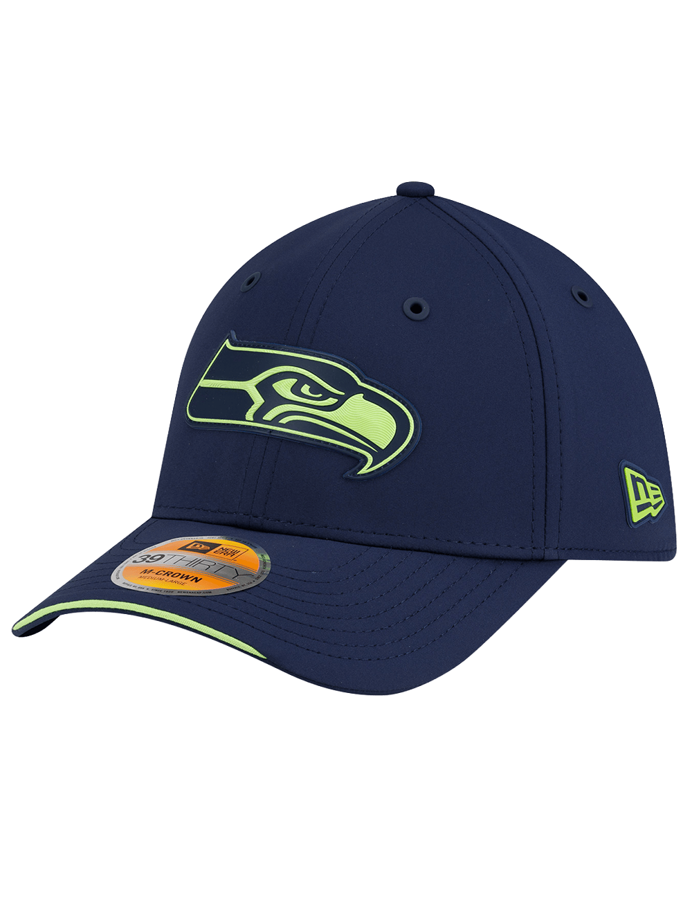 New Era Caps Seattle Seahawks New Era NFL 26 Sideline 39THIRTY M-Crown Stretch-Fit Hat - Navy